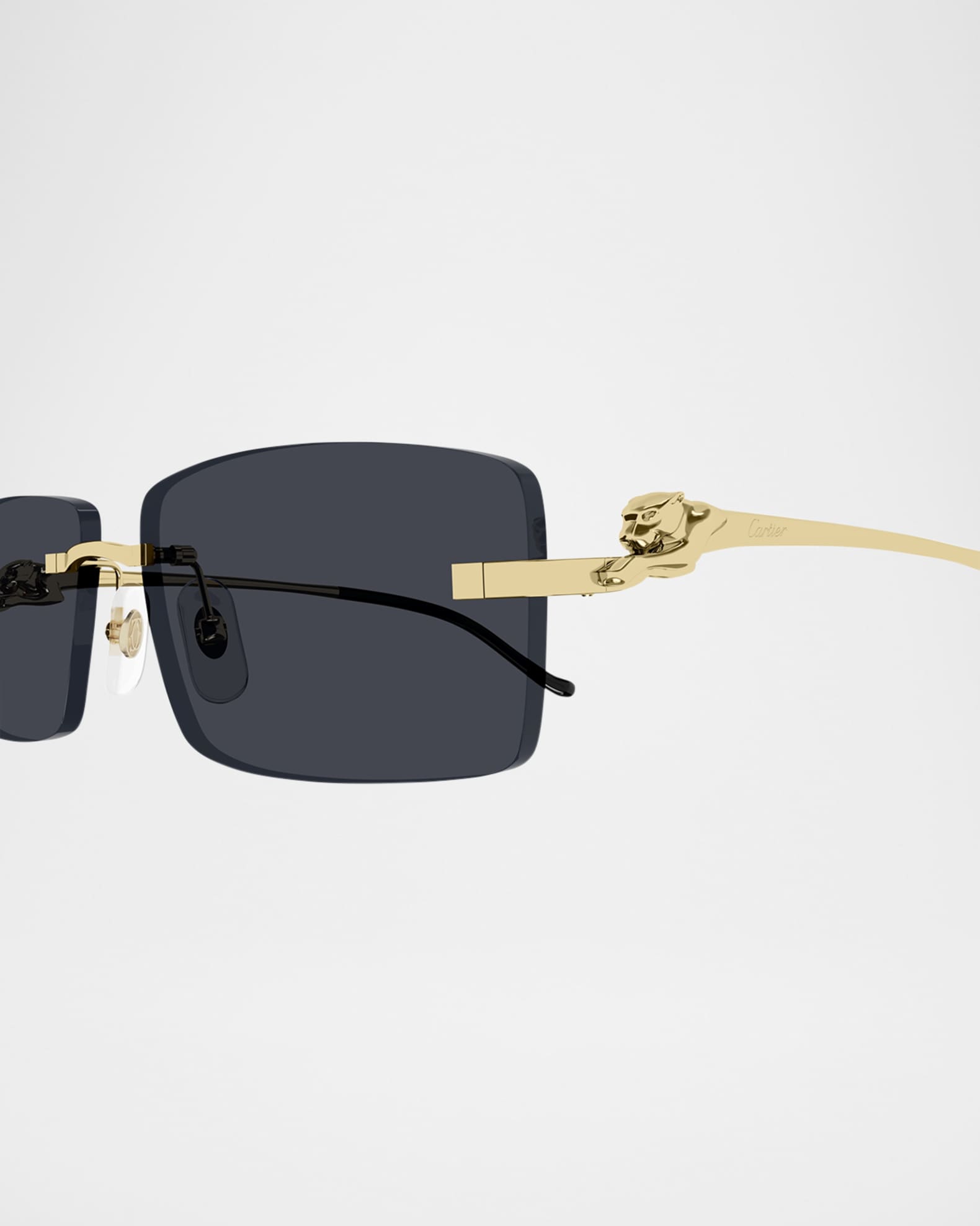 Cartier Rimless Metal Rectangle Sunglasses | Neiman Marcus