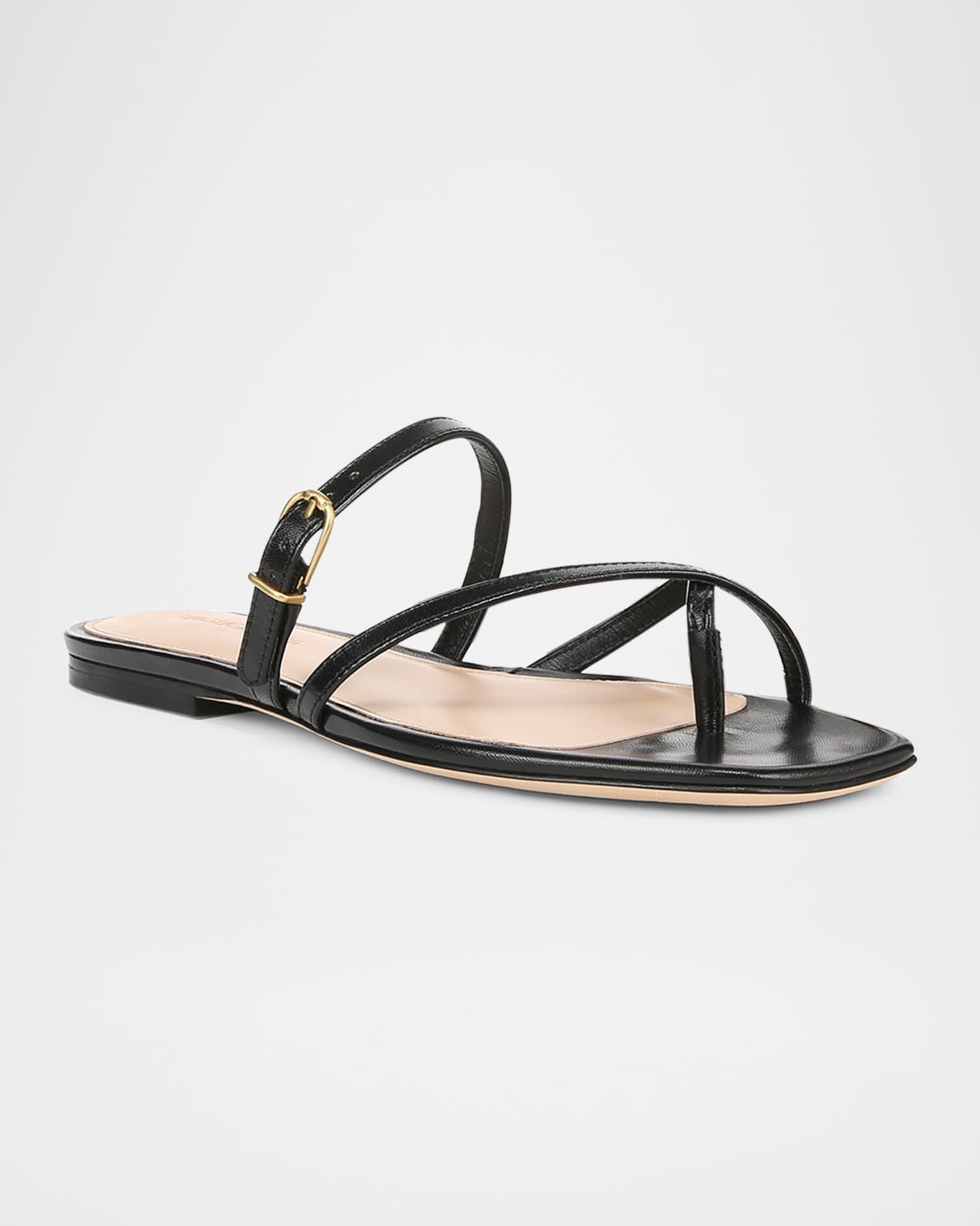 Marthe Crisscross Buckle Flat Slide Sandals 1