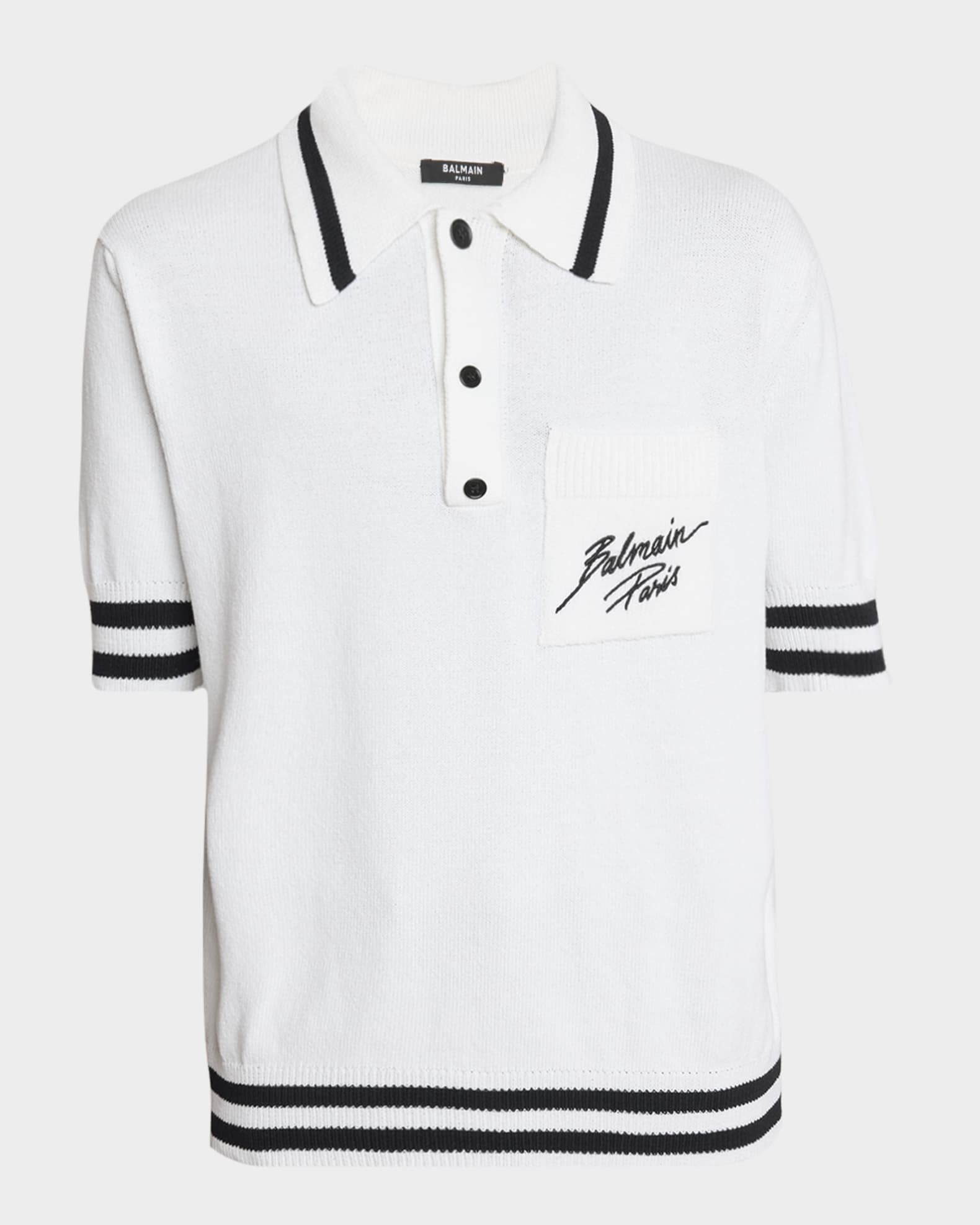 Men's Paris Logo Knit Polo Shirt 0