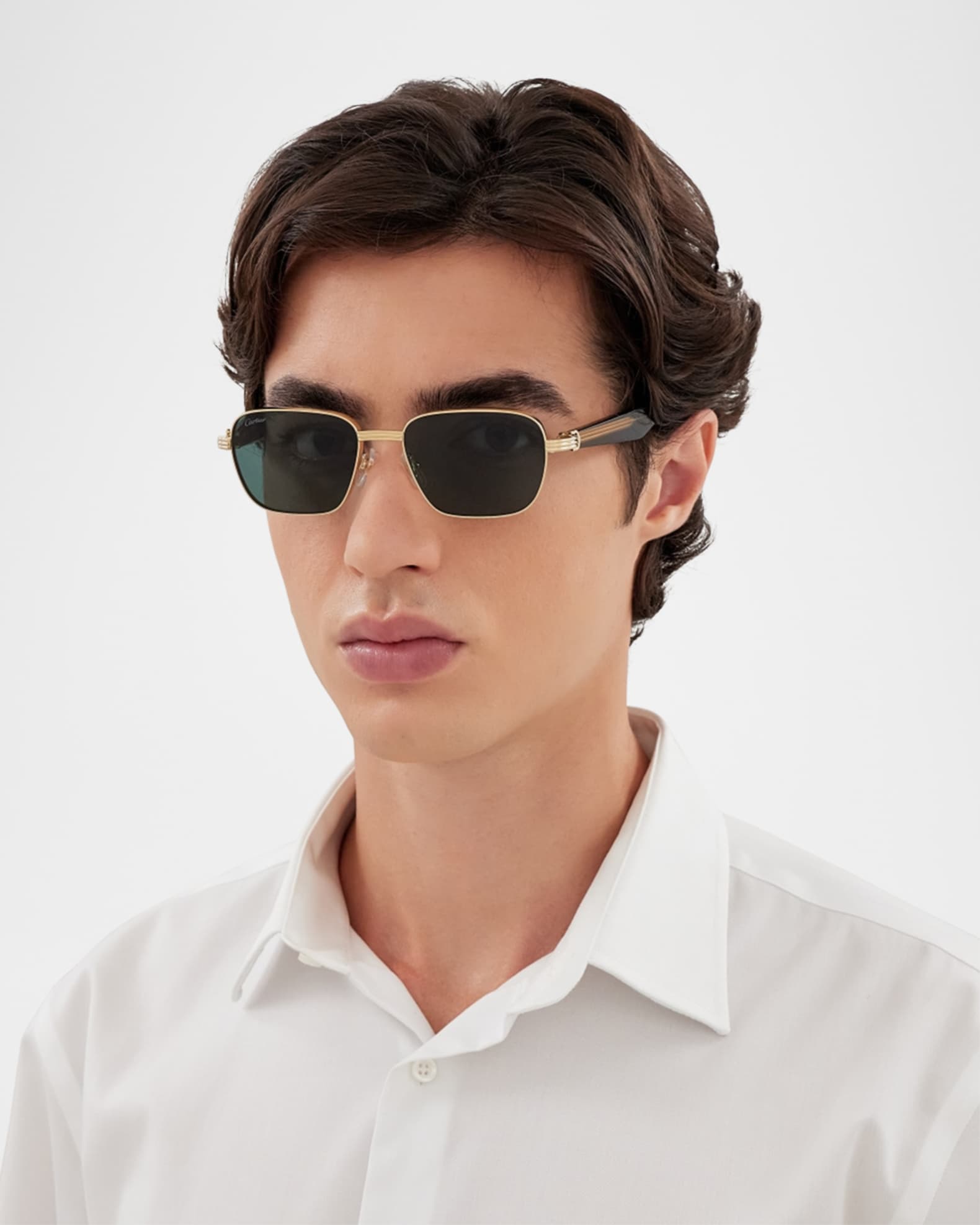 Men's CT0538SM Metal Rectangle Sunglasses
