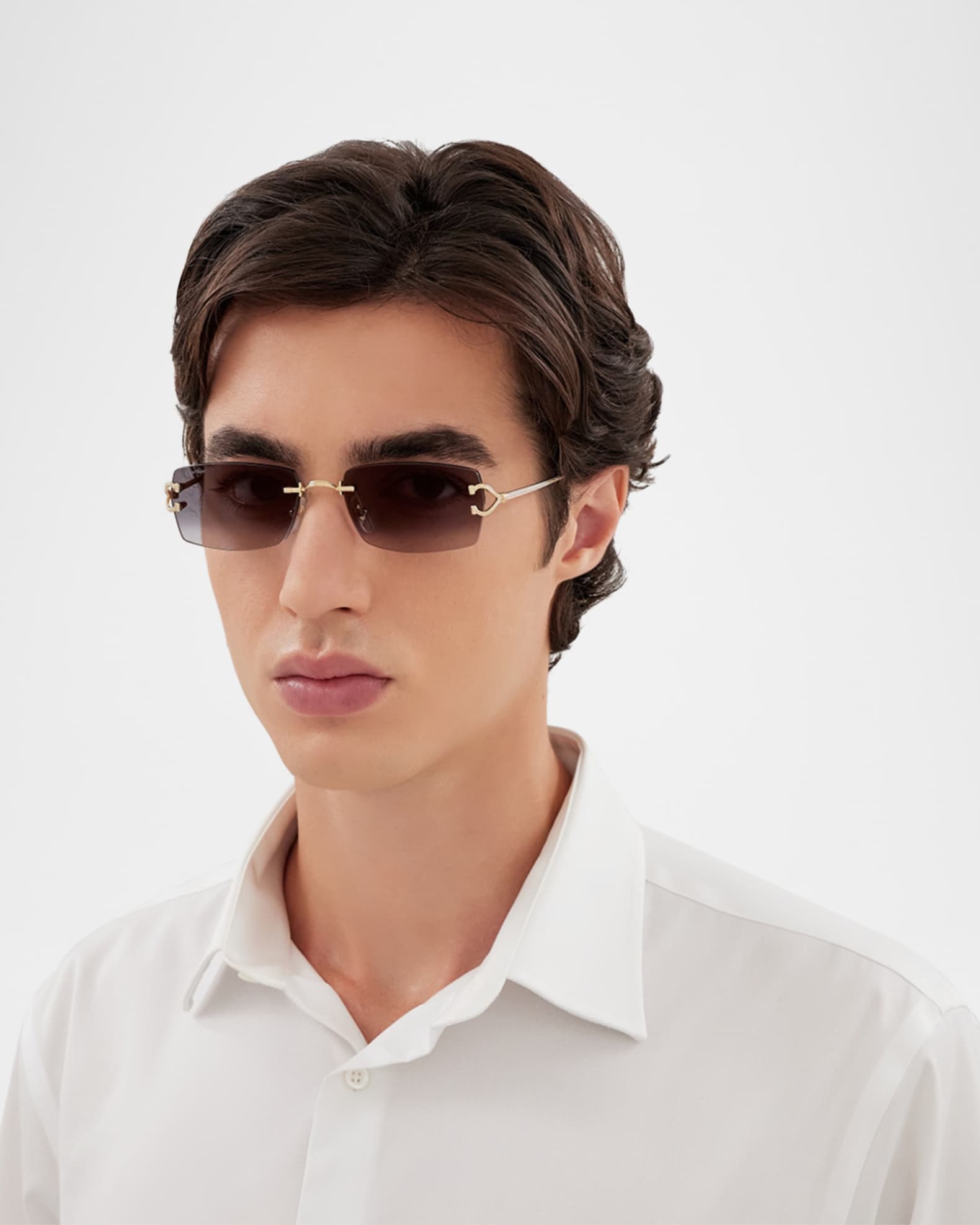 Cartier Men's CT0550SM Metal Rectangle Sunglasses | Neiman Marcus