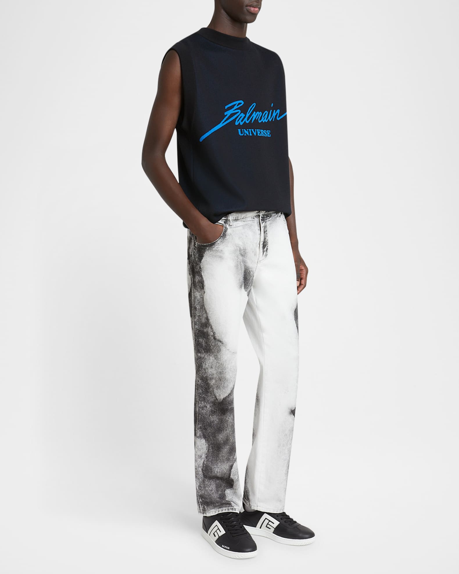 Men's Moon-Print Regular-Fit Jeans 1