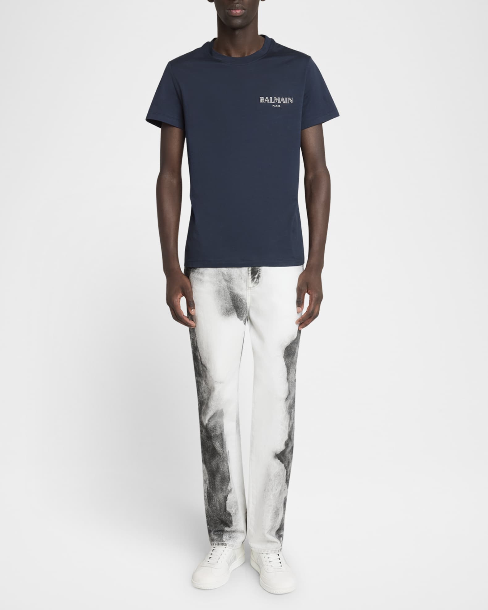 Balmain Men's Vintage Gel Logo T-Shirt | Neiman Marcus