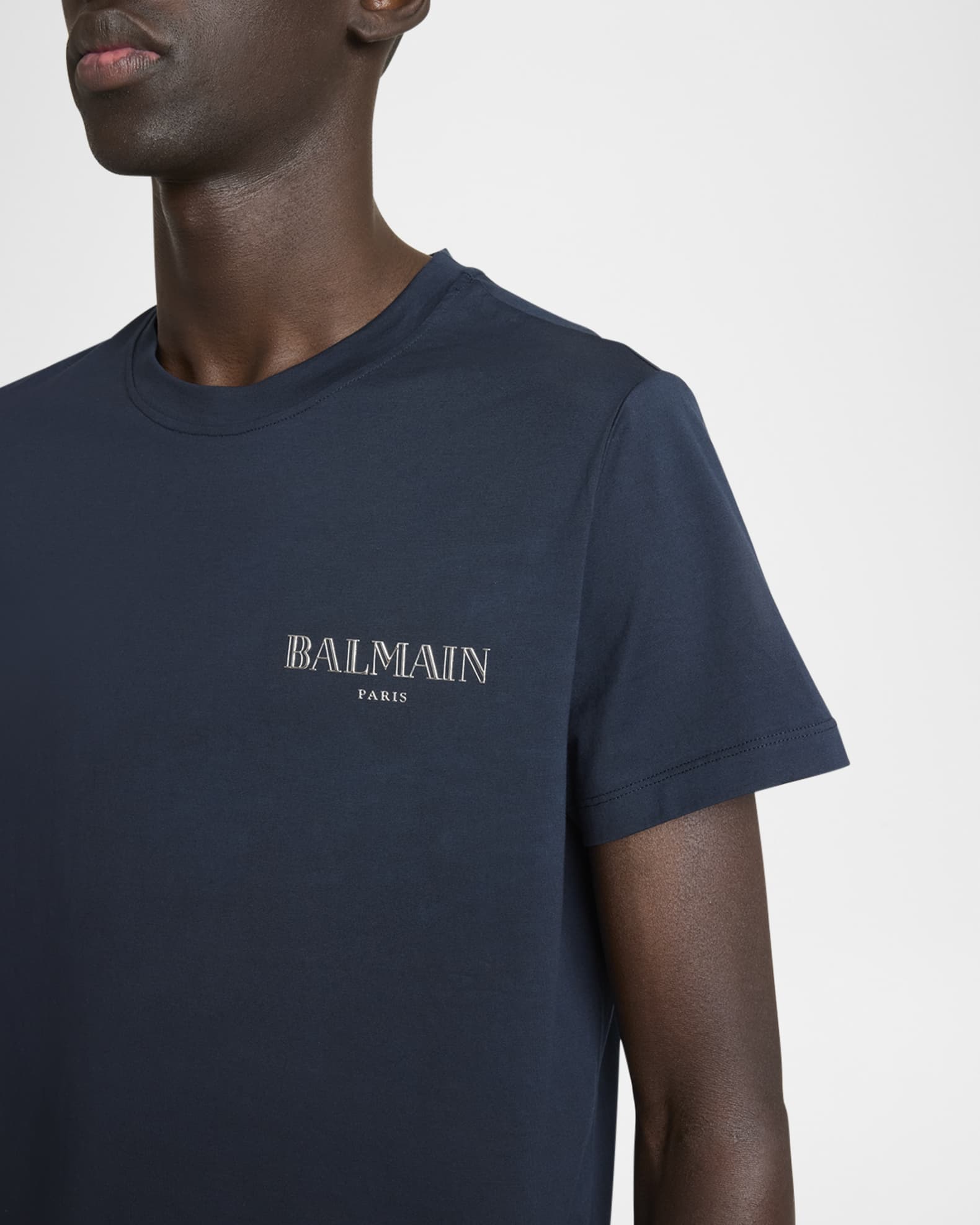 【関税＆送料込み】Balmain Vintage Logo T-Shirt Balmain Men's Metallic Vintage Logo T-Shirt | Neiman Marcus