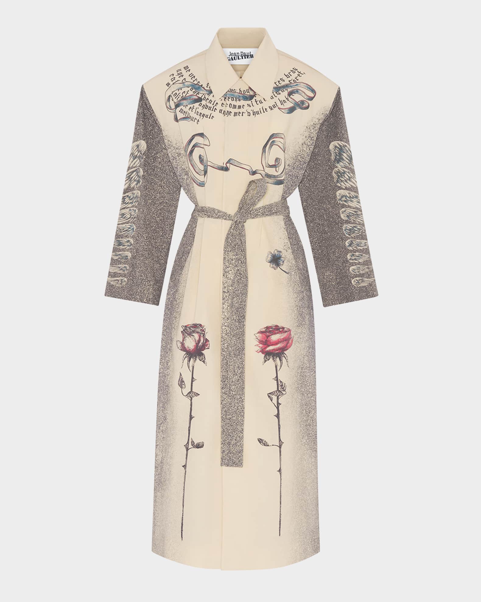 Jean Paul Gaultier Tattoo Printed Lightweight Trench Coat