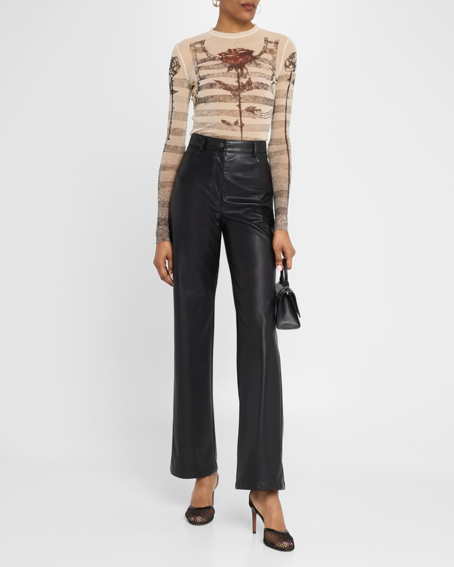 Tattoo Mariniere Mesh Long-Sleeve Top 1