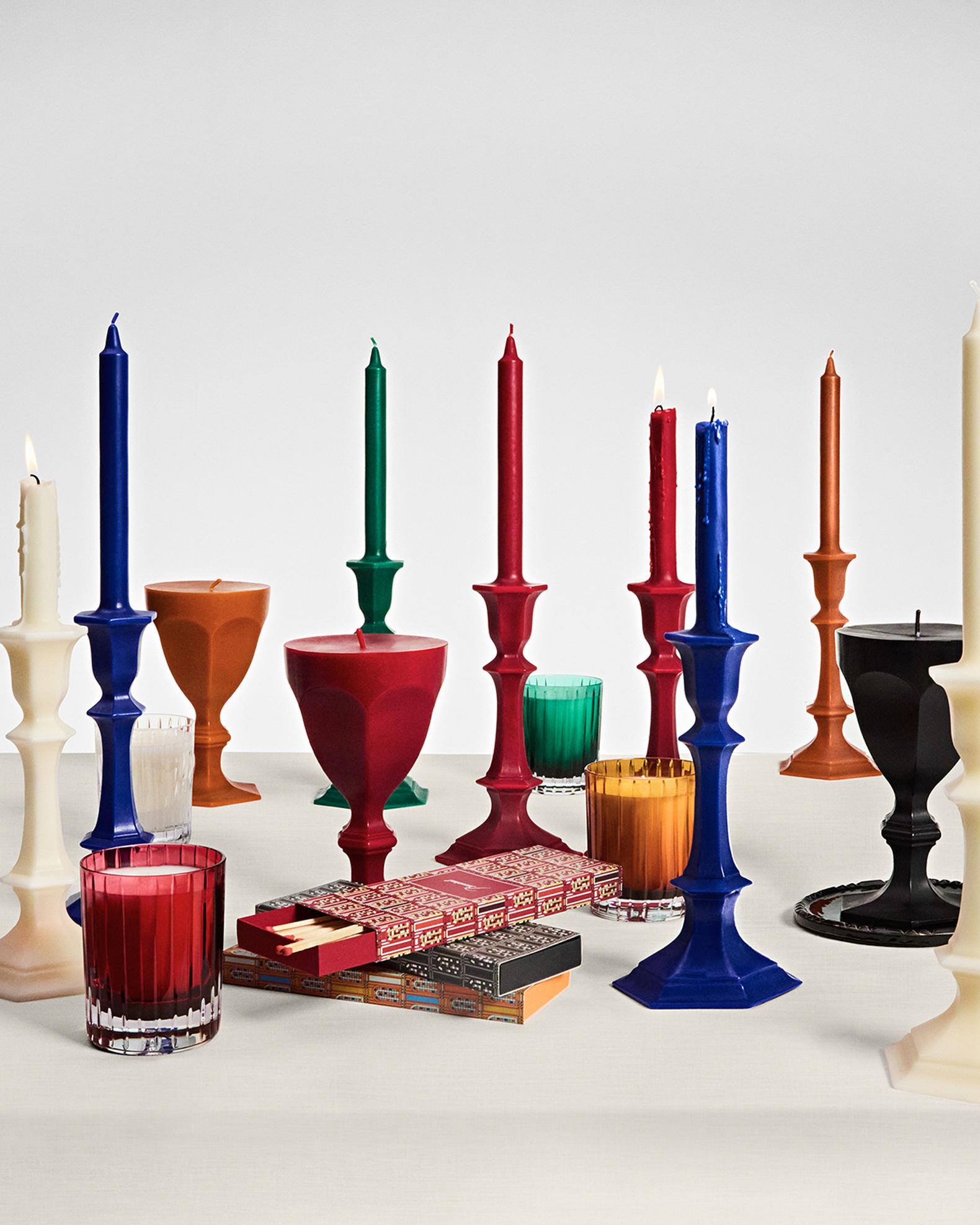 Baccarat Harcourt Candlestick Candle, Green | Neiman Marcus