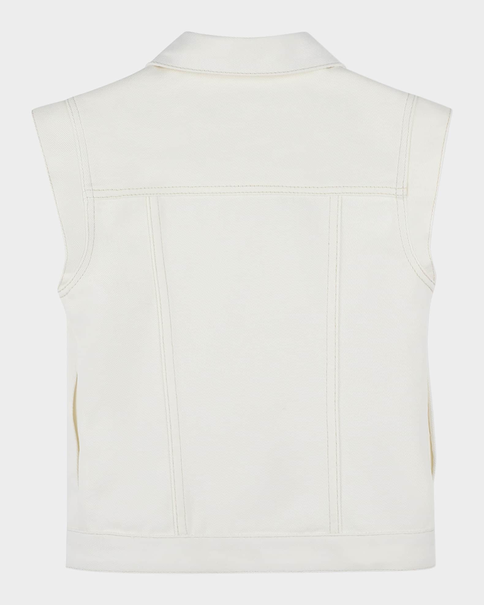 Girl's Denim Sleeveless Waistcoat 1