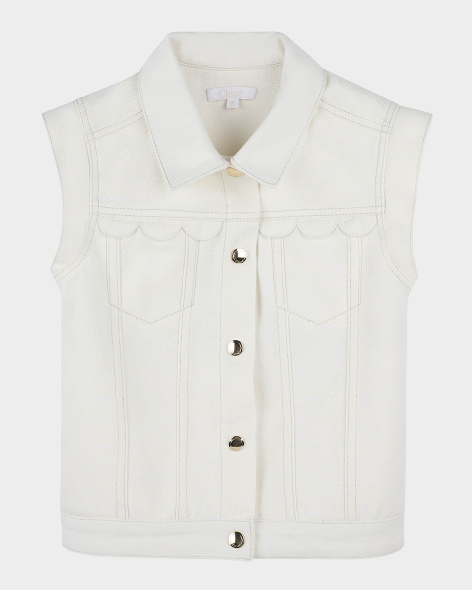 Girl's Denim Sleeveless Waistcoat 0