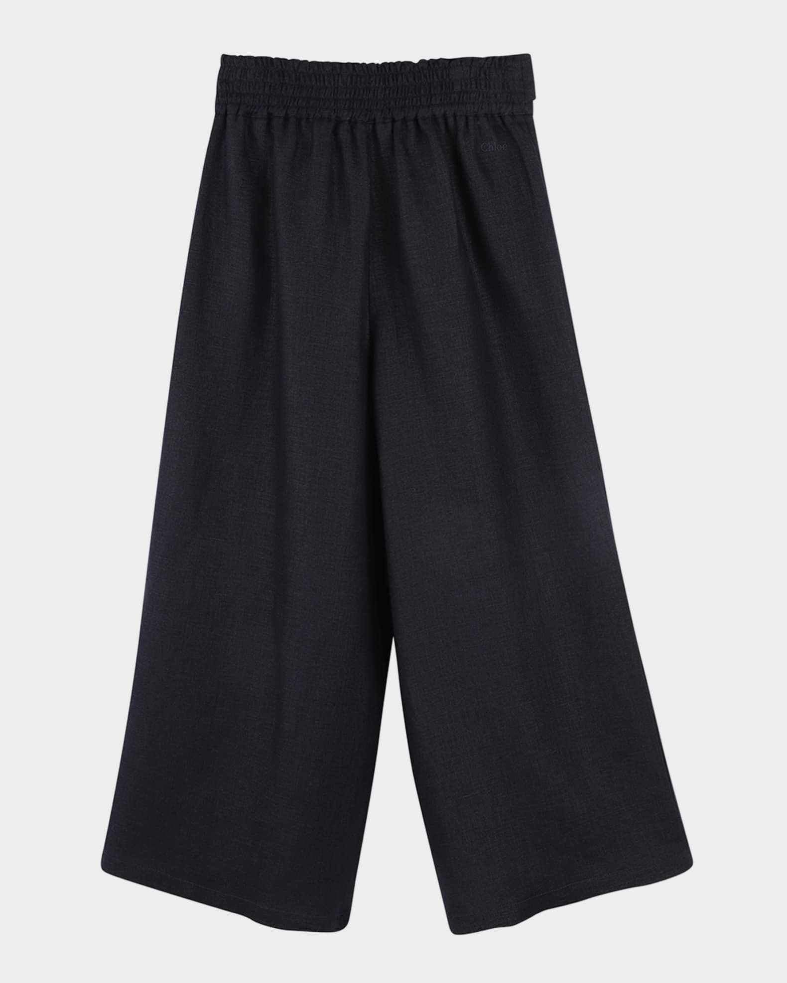 Girl's Studded Wide Leg Belted Trousers 1