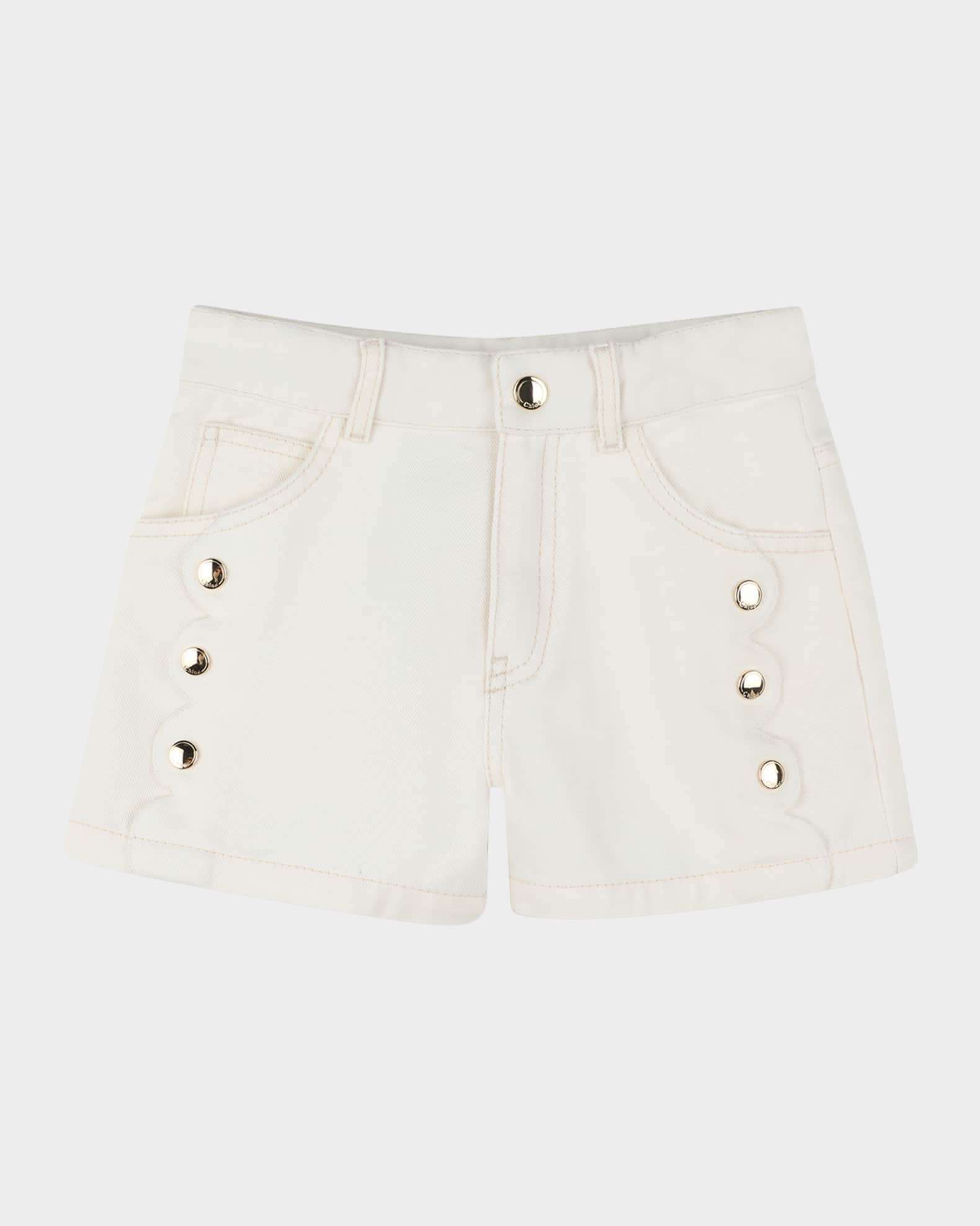 Girl's Denim Studded Shorts 0