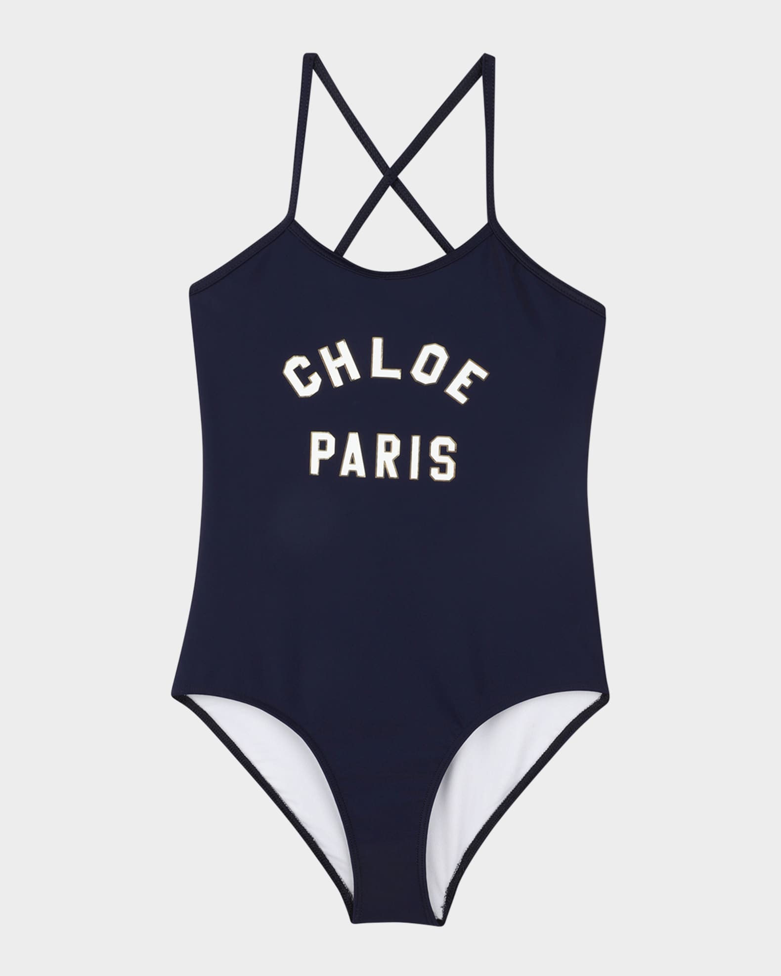Girl's One Piece Logo-Print Swimsuit 0