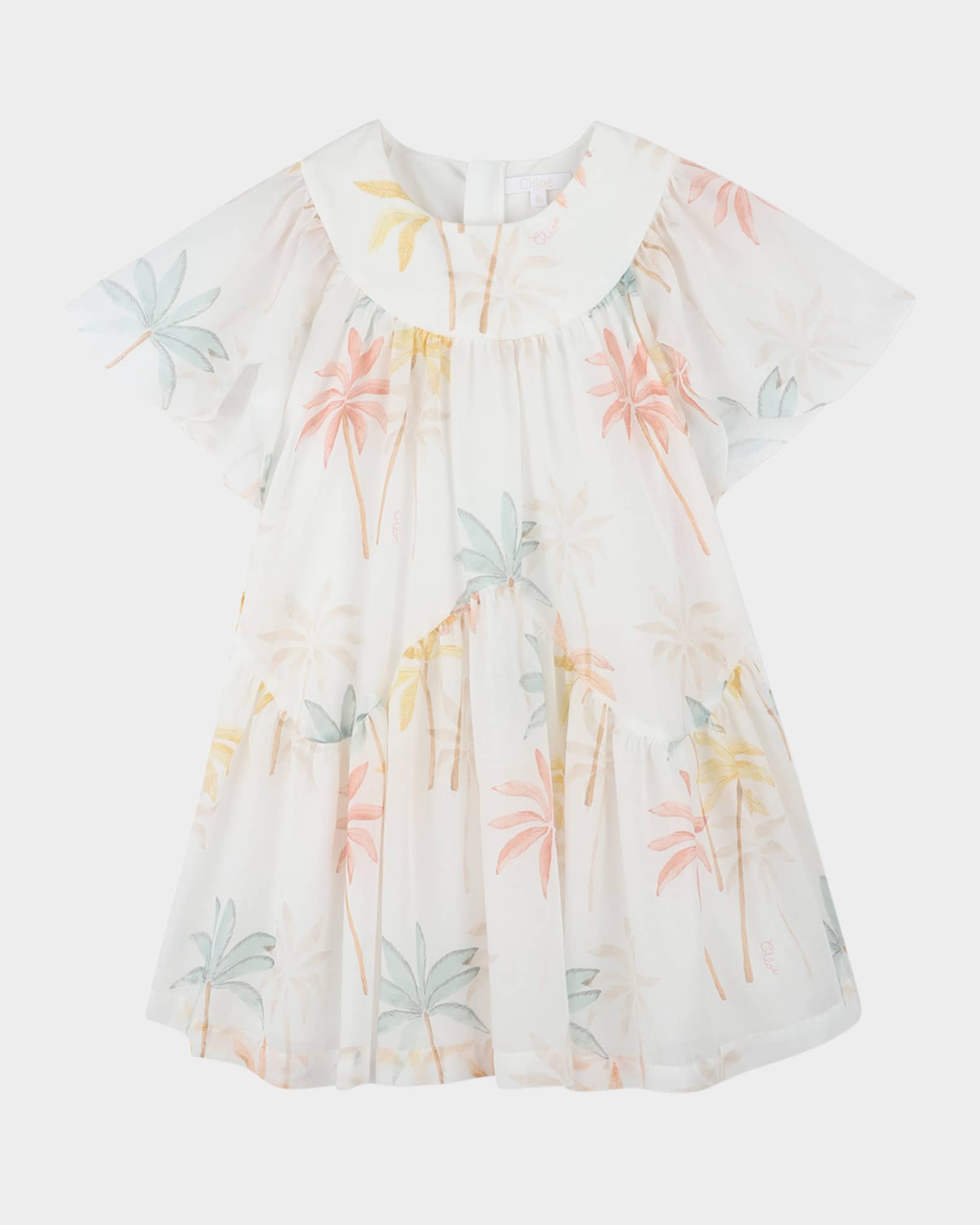 Girl's Short-Sleeve Multicolor-Print Dress 0