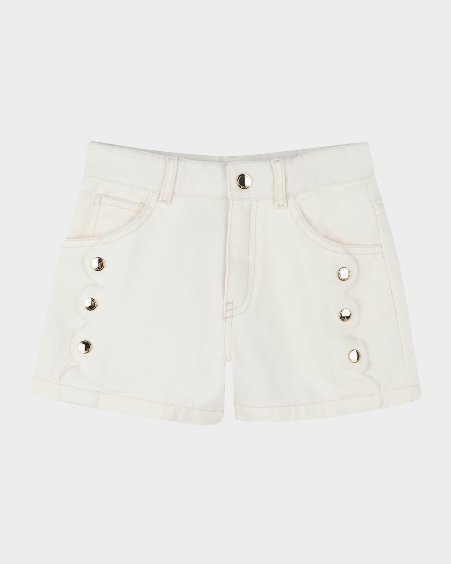 Girl's Denim Studded Shorts 0