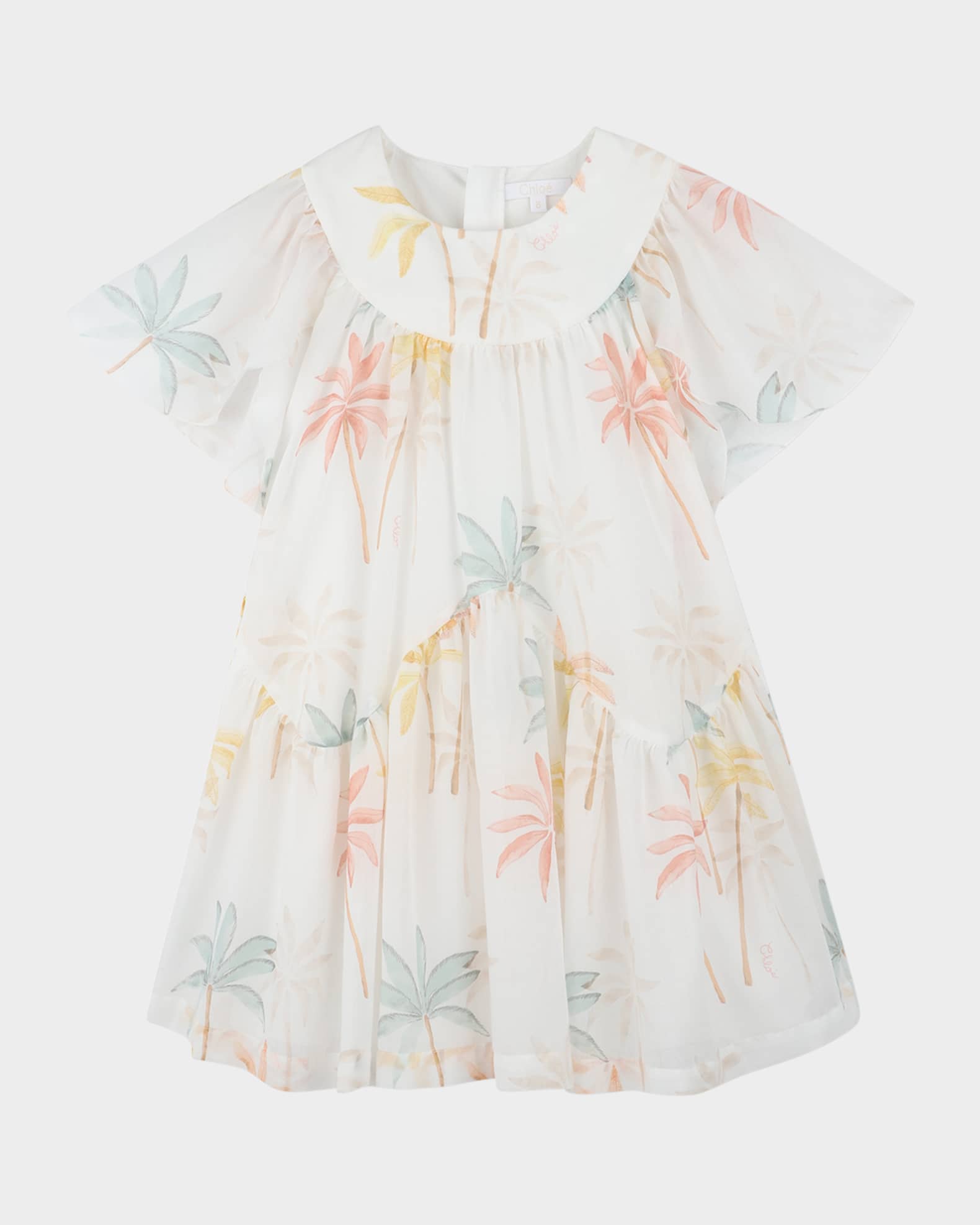Girl's Short-Sleeve Multicolor-Print Dress 0