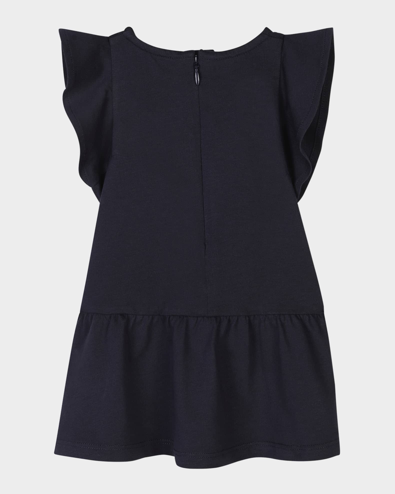 Girl's Short-Sleeve Drop-Waist Dress, Size 12M-3 1