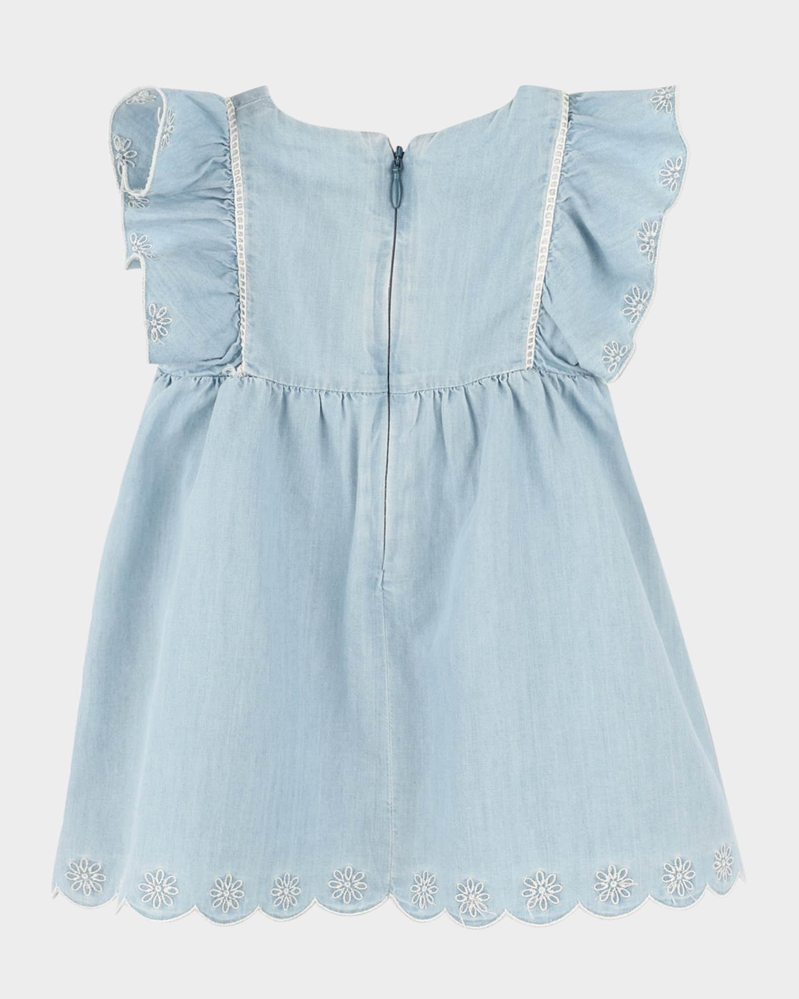 Girl's Embroidered Dress & Hat Set, Size 3M-18M 1