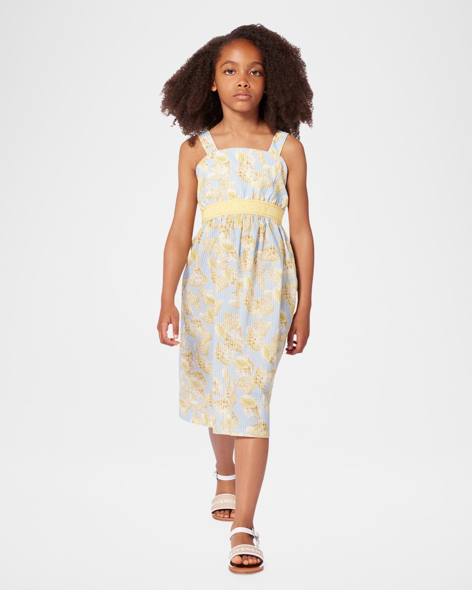 Girl's Shell-Print Logo Waistband Dress 1