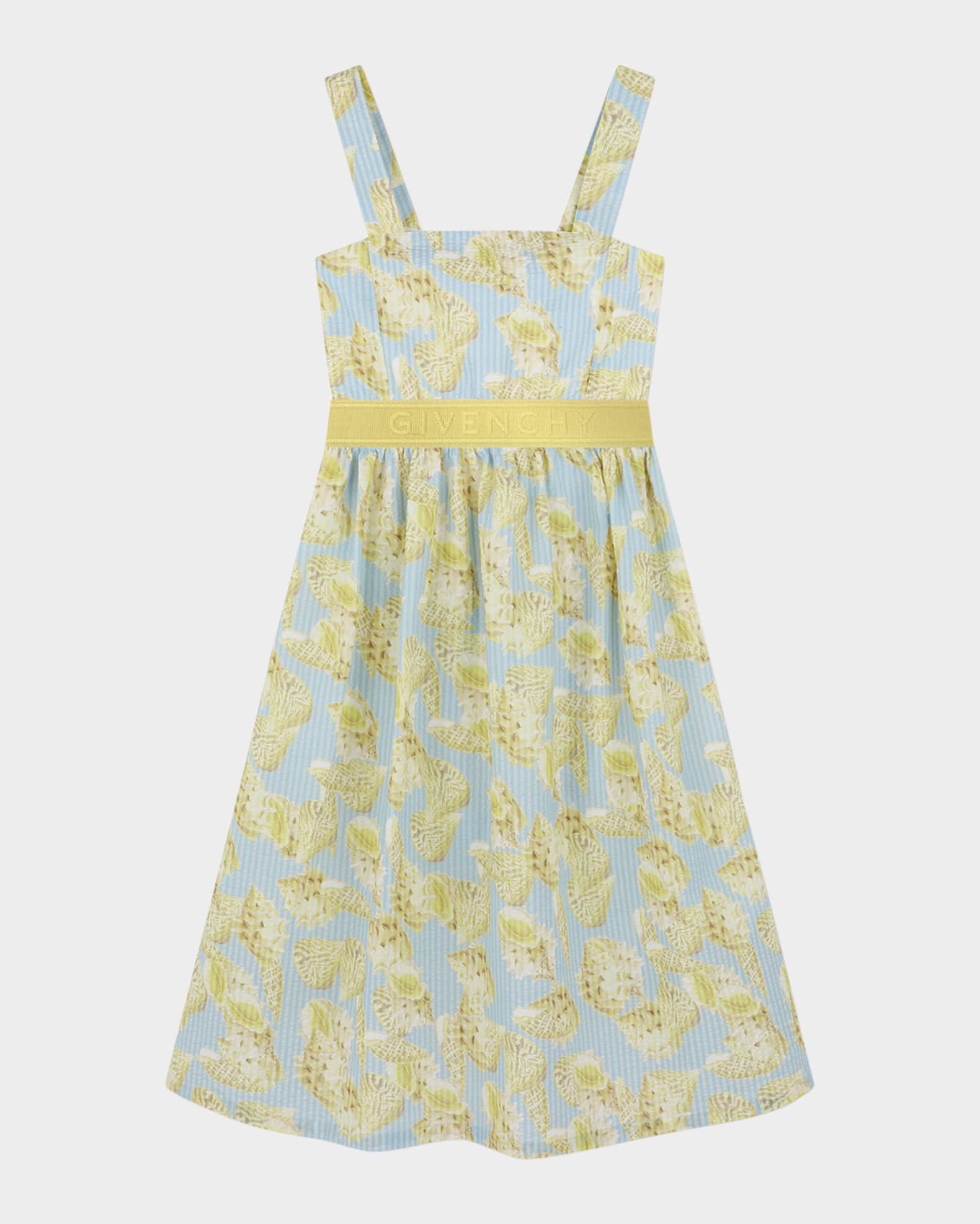 Girl's Shell-Print Logo Waistband Dress 0