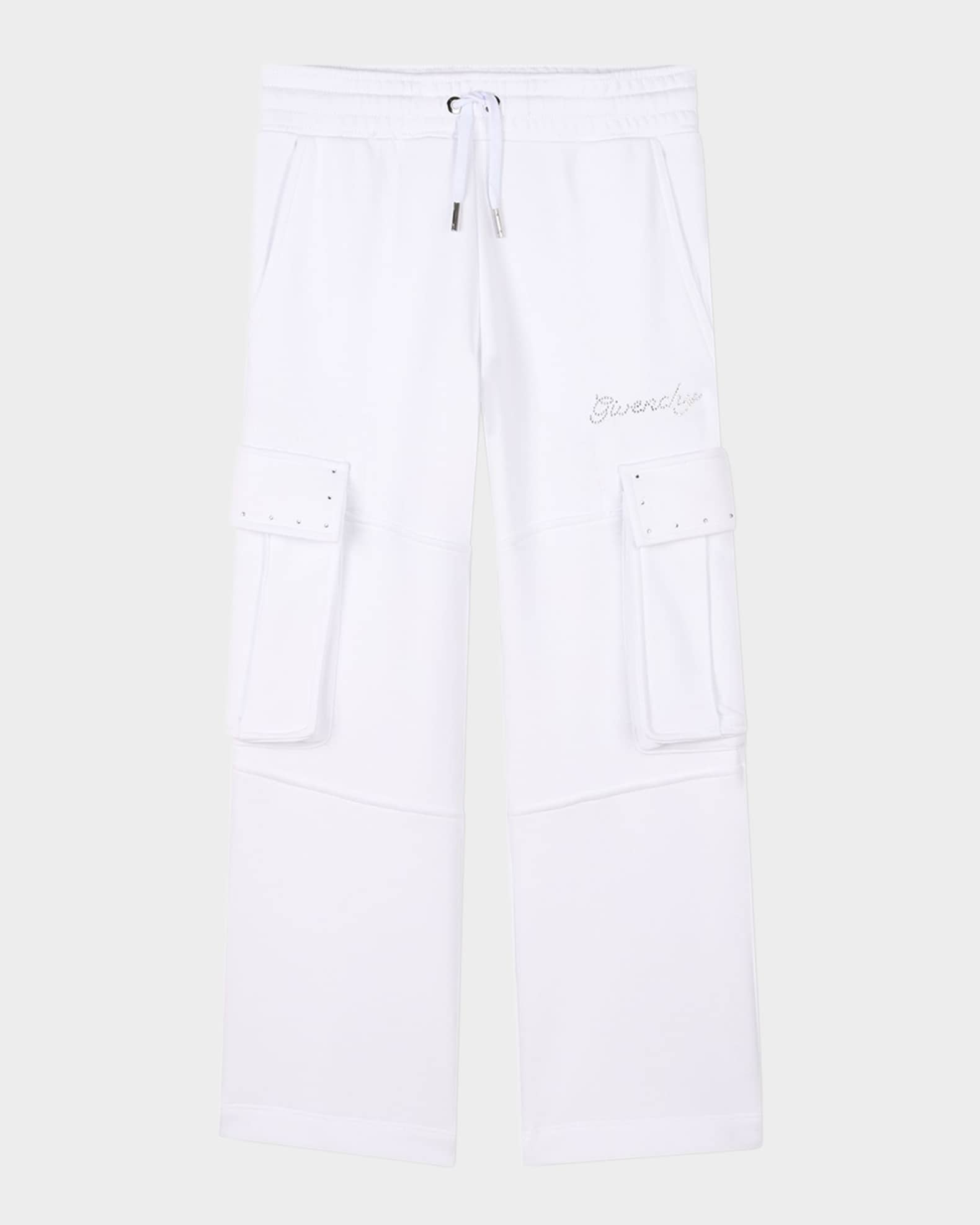  Girl's Rhinestone Logo-Print Trousers, Size 4-6 0