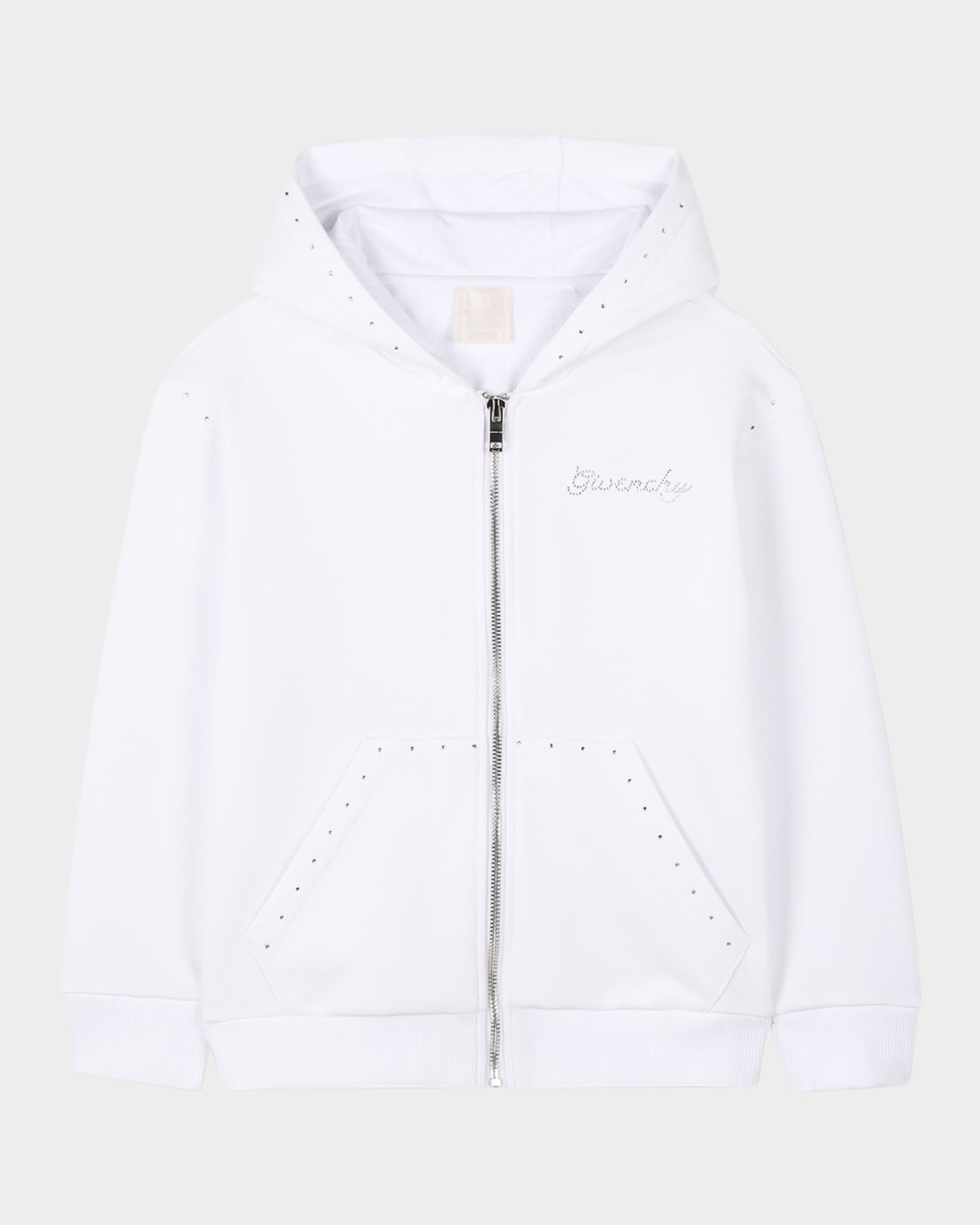 Girl's Rhinestone Embellished Logo-Script Hoodie 0