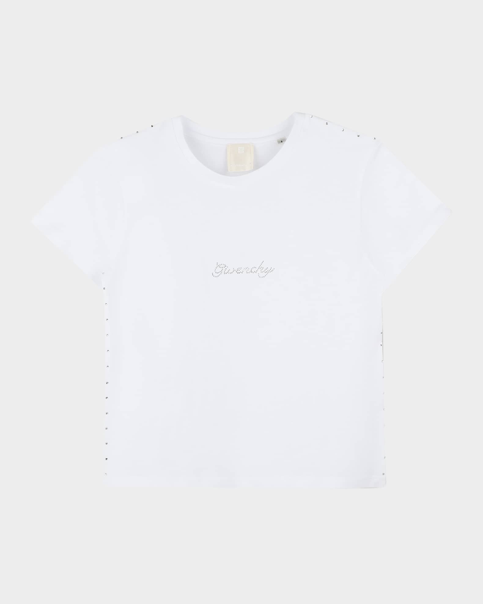 Girl's Rhinestone Script Logo-Print T-Shirt 0