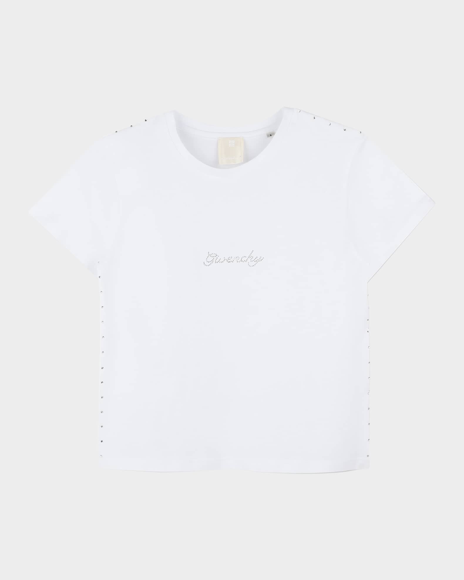 Girl's Rhinestone Script Logo-Print T-Shirt 0