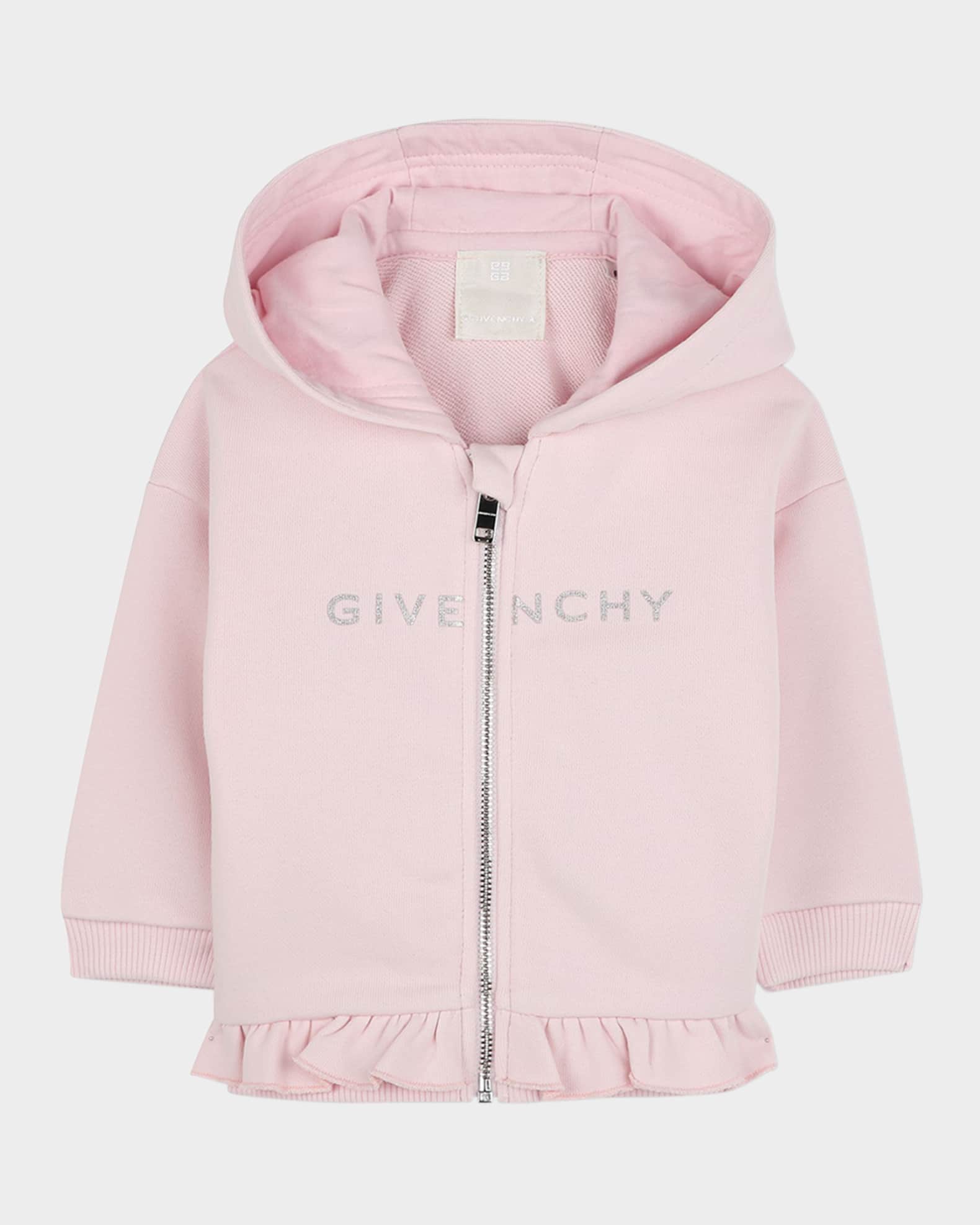 Girl's Glitter Logo-Print Hoodie, Size 12M-3 0