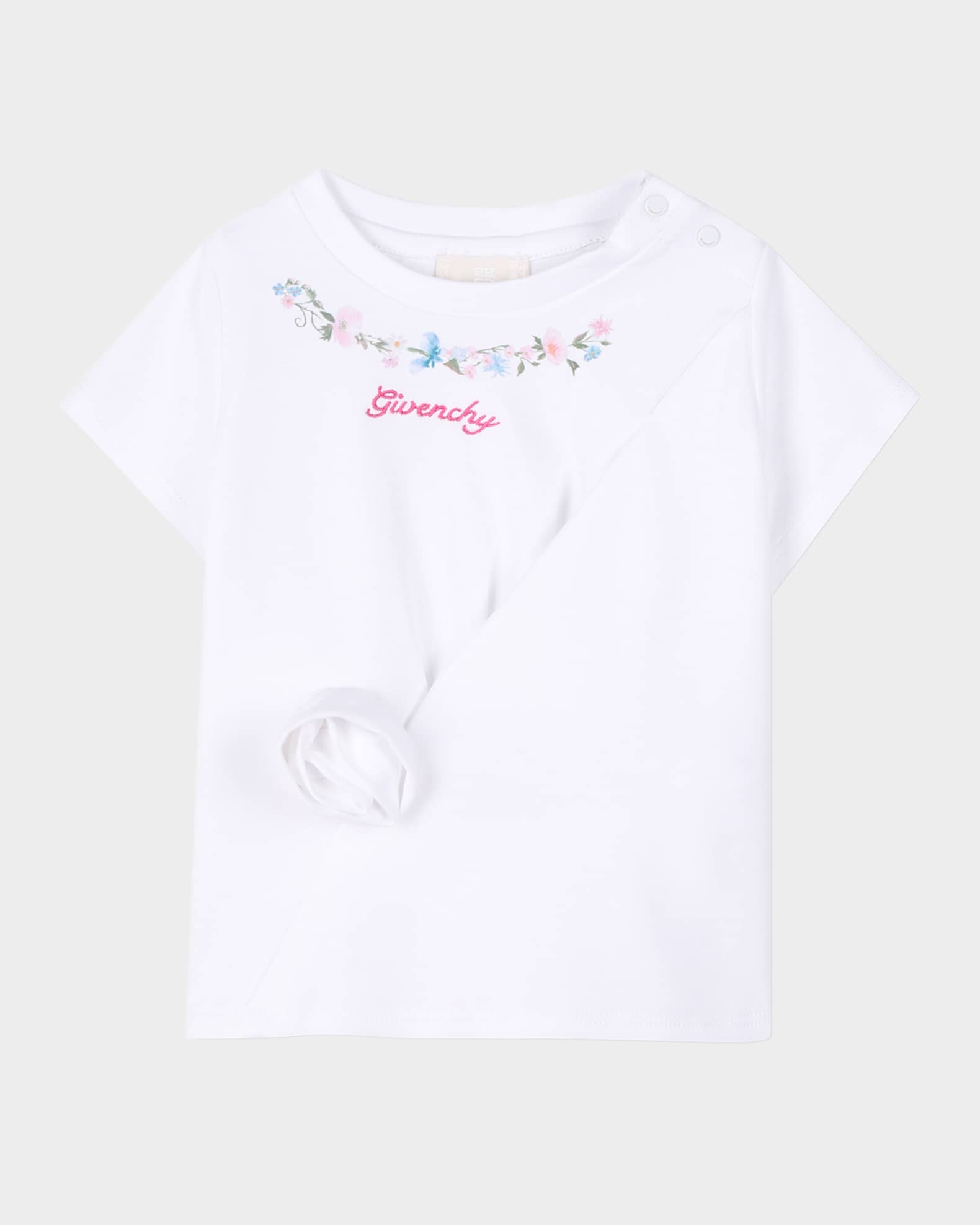 Girl's Floral Embroidered Logo-Print T-Shirt, Size 12M-3 0