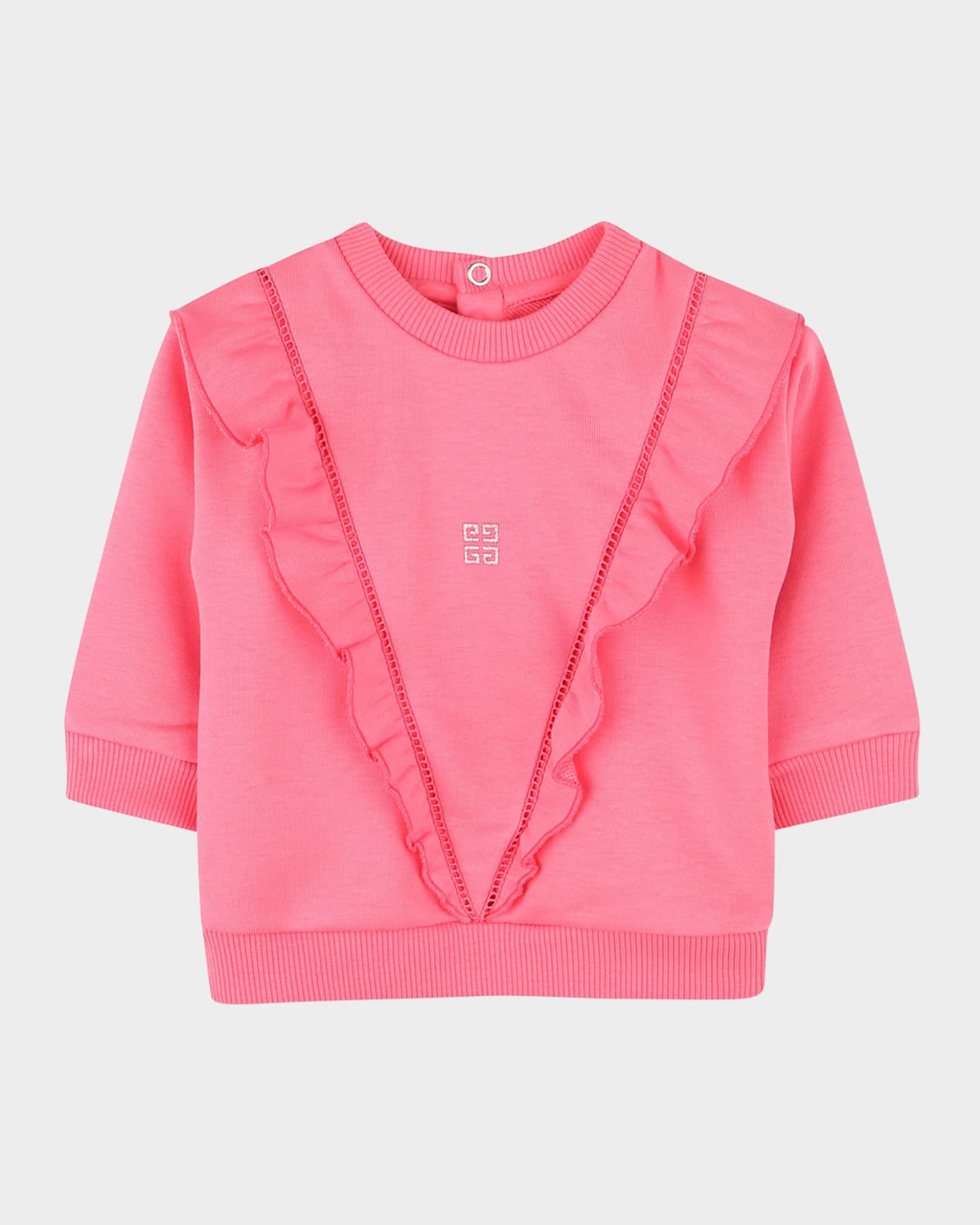 Girl's Ruffle Trim 4G Sweatshirt, Size 12M-3 0
