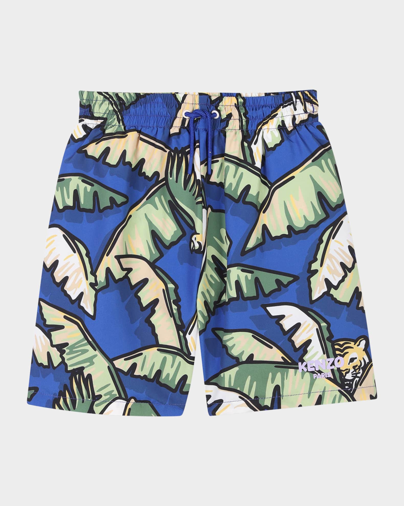 Boy's Jungle-Print Swim Shorts 0