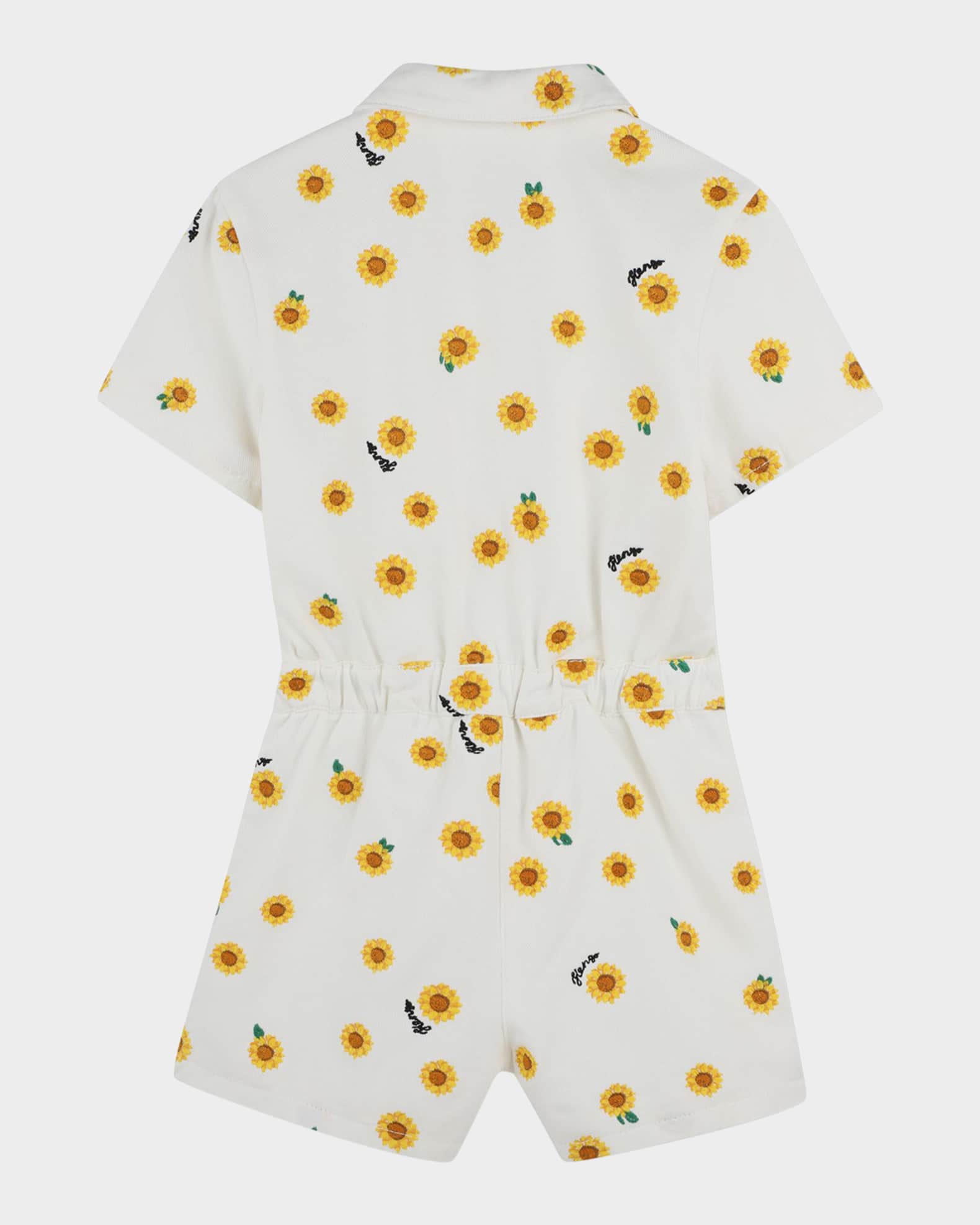 Girl's Embroidered Sunflower-Print Romper 1