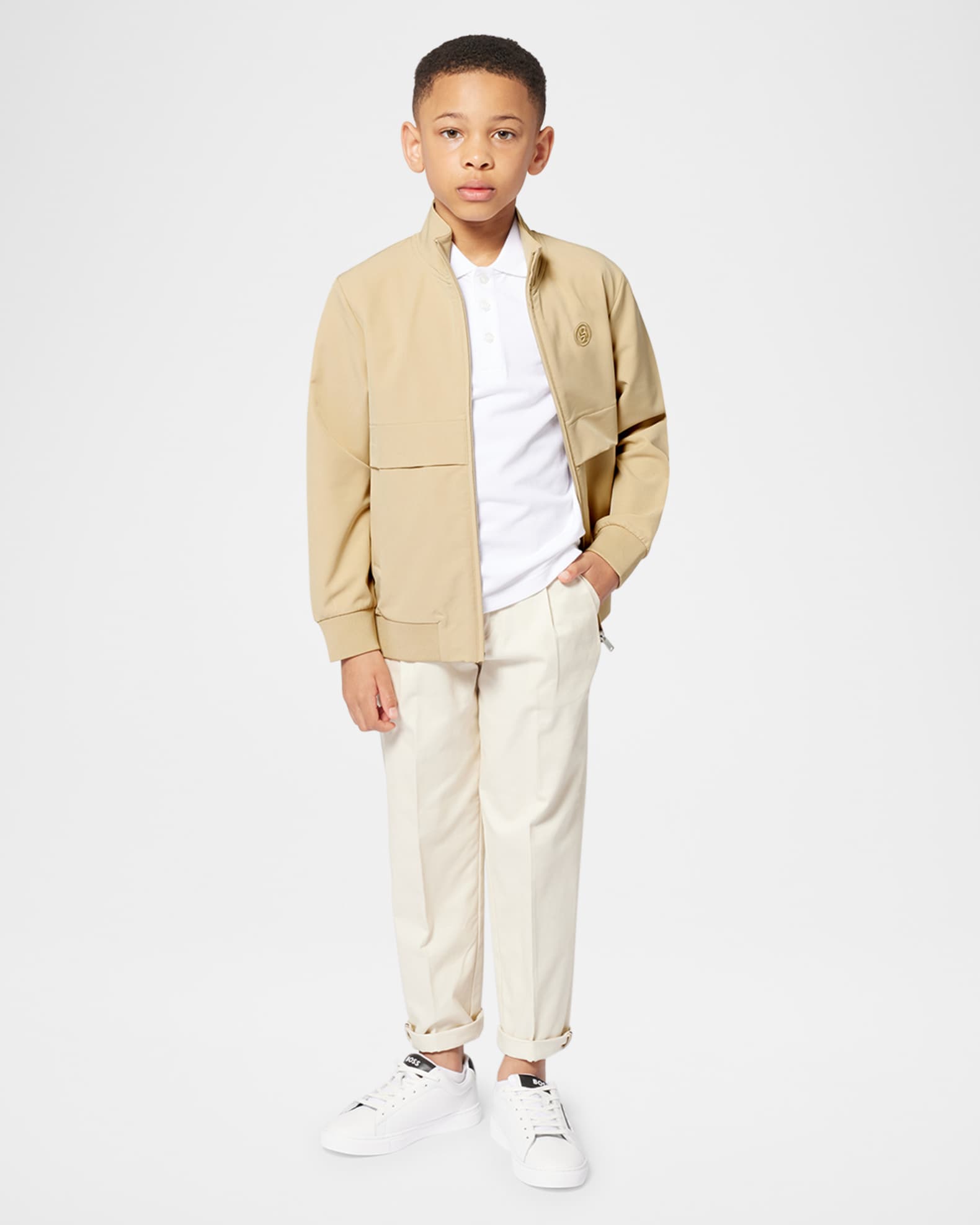 Boy's Embroidered Logo Jogging Cardigan 1