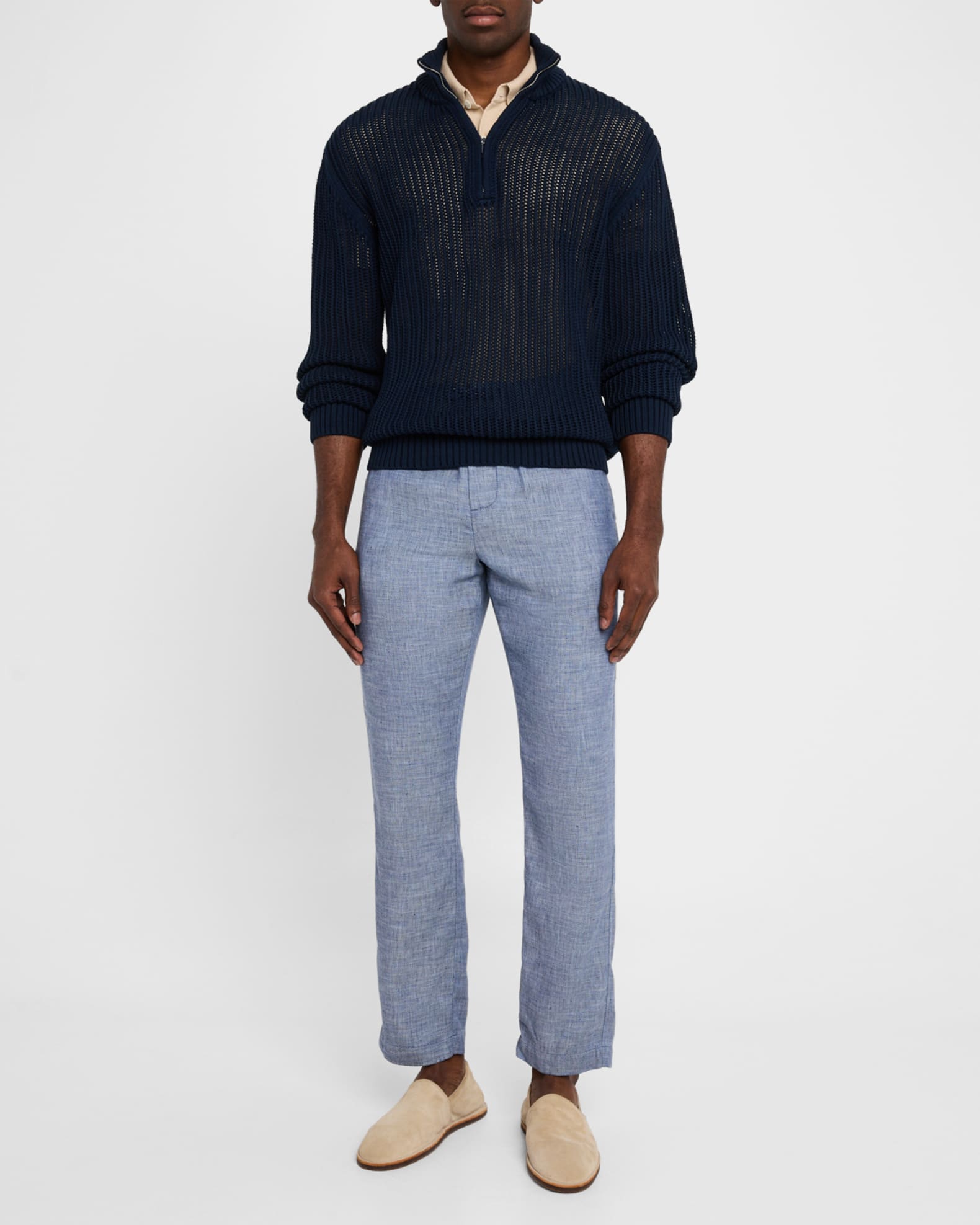 Men's Maximo Cotton Knit Quarter-Zip Sweater - Thumbnail 2