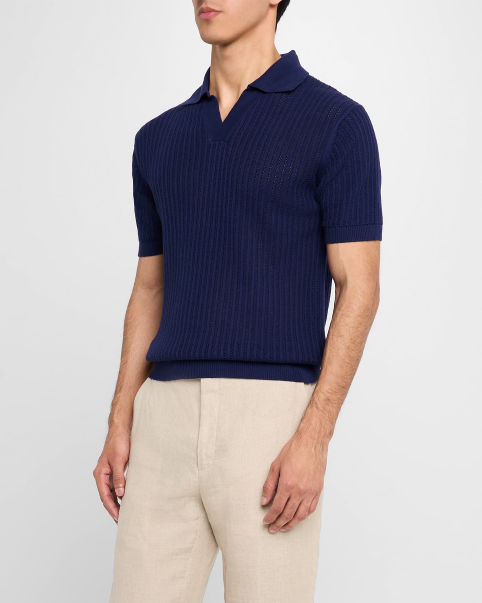 Frescobol Carioca Men's Rino Cotton and Cashmere Knit Polo Shirt ...