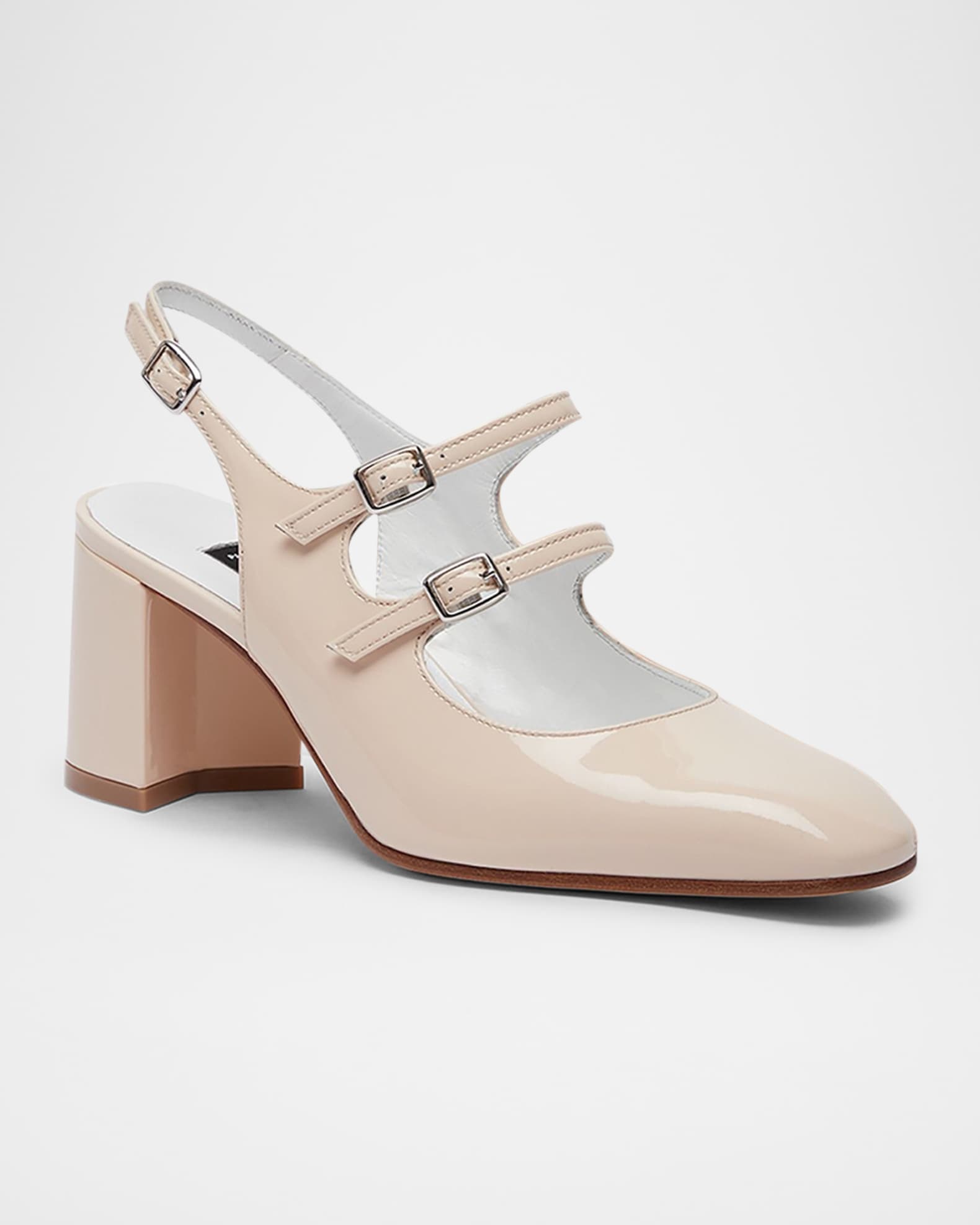 Banana Patent Mary Jane Slingback Pumps 1