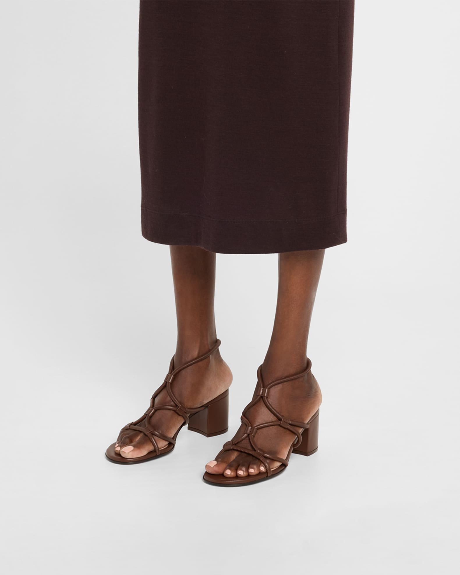 Strappy Leather Block-Heel Sandals 1