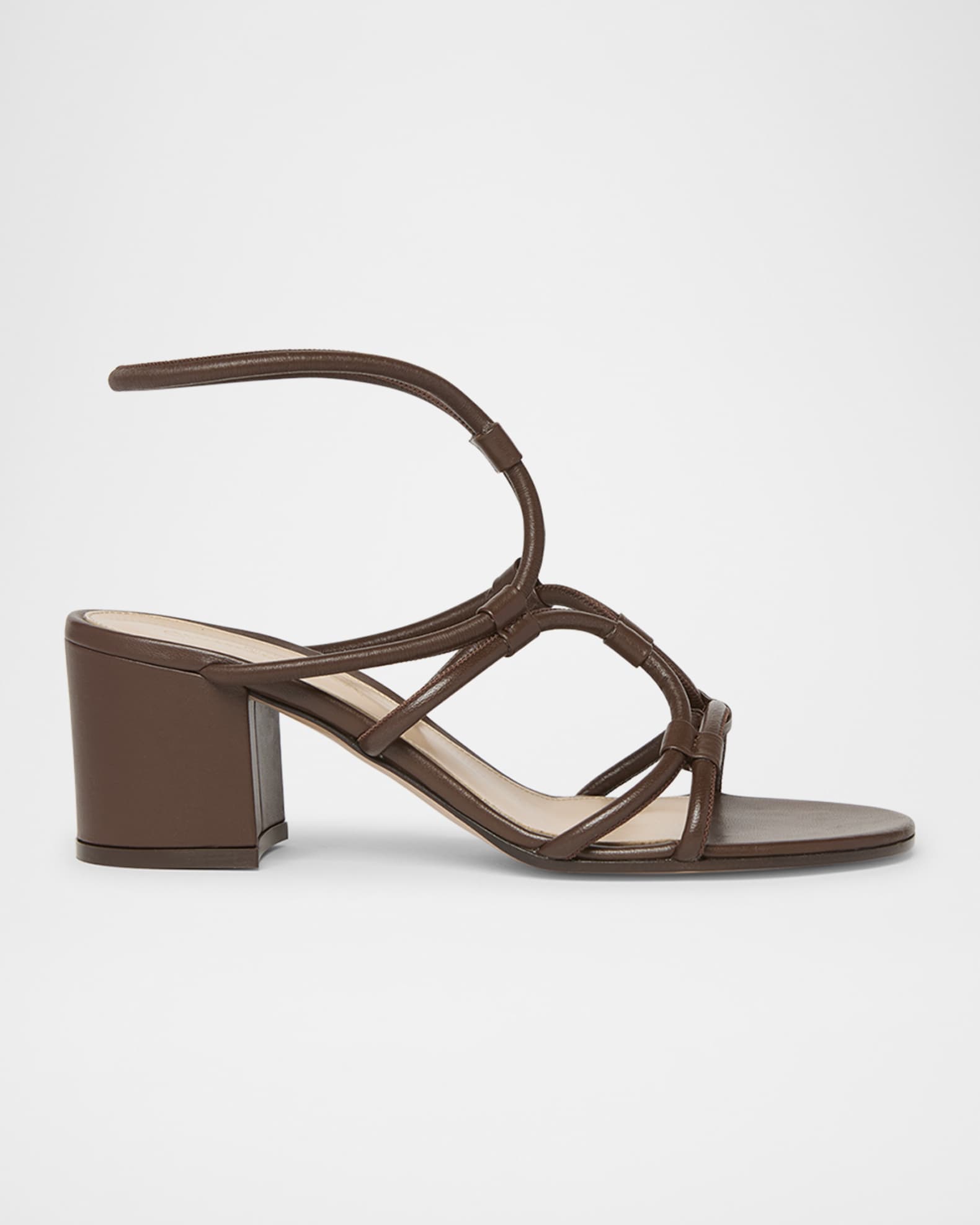 Strappy Leather Block-Heel Sandals 0