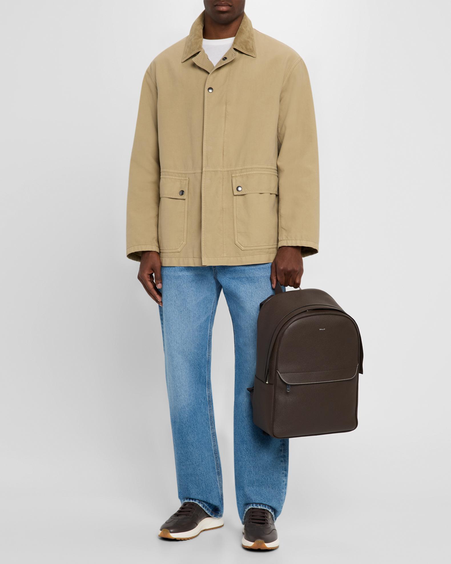BALLY Large Backpack-Bag Beige Suede/Leather BALLY Shearling-trimmed leather backpack | NET-A-PORTER main image 3