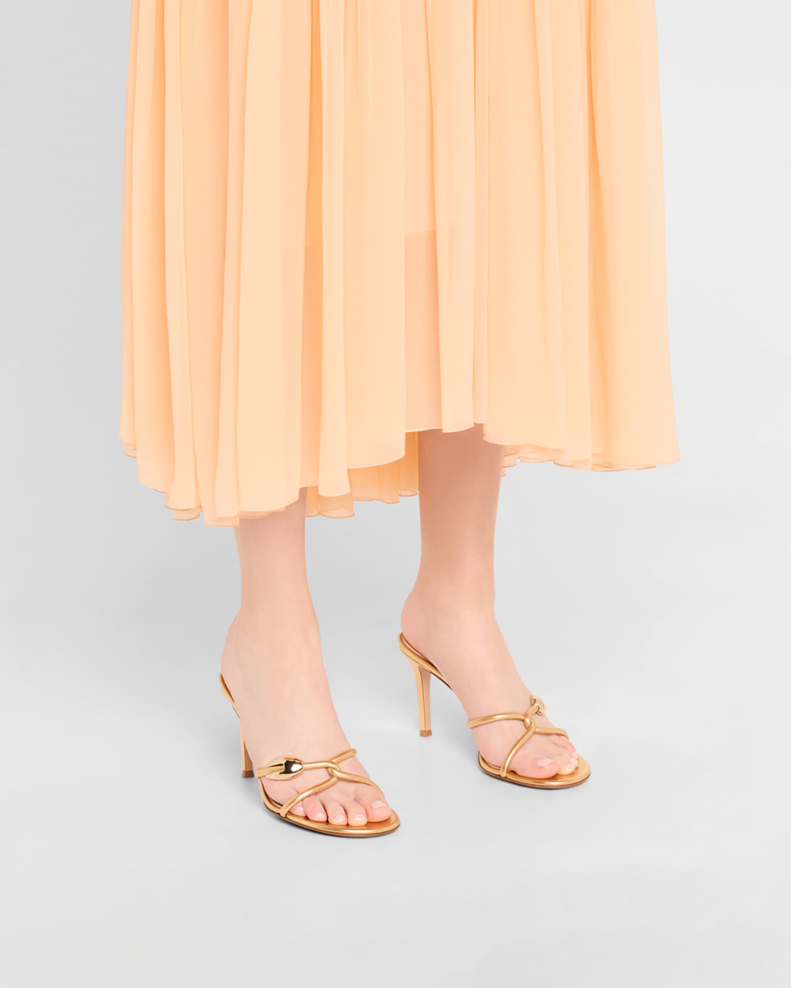 Gianvito Rossi -Gold Georgina 105 Heeled Sandals | eBay