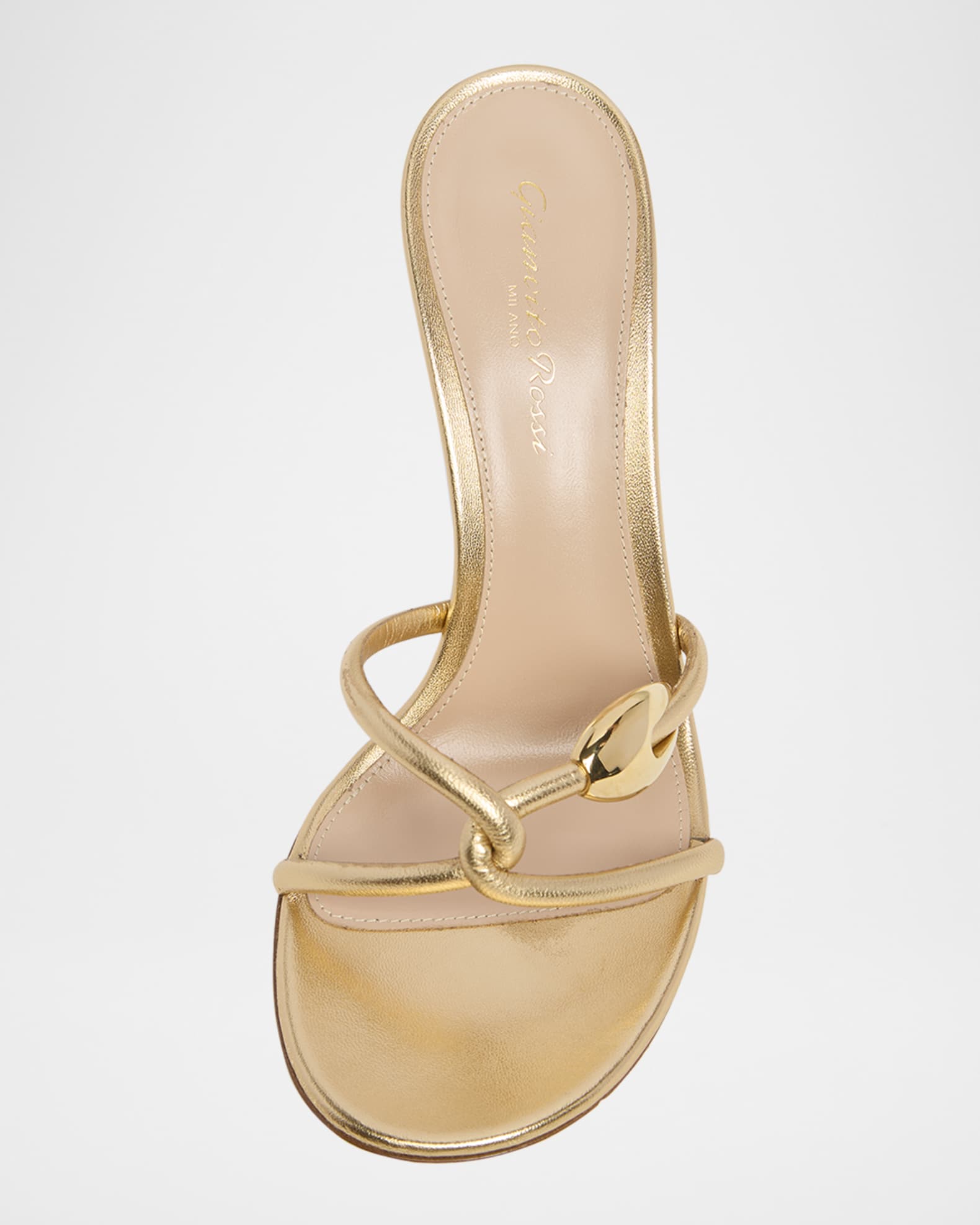 Gianvito Rossi Metallic Serpent Twist Ankle-Strap Sandals