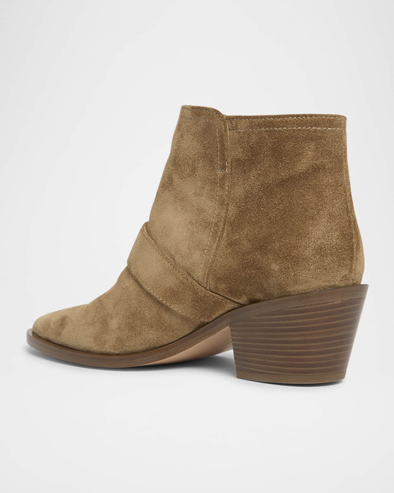Gianvito Rossi Suede Buckle Moto Booties | Neiman Marcus