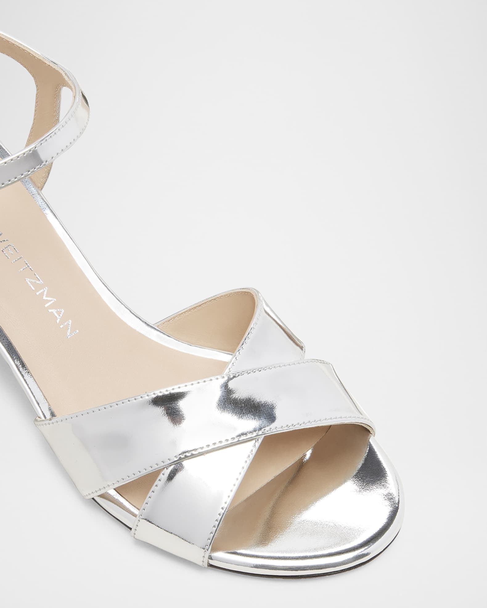 Stuart Weitzman Dayna Metallic Crisscross Ankle-Strap