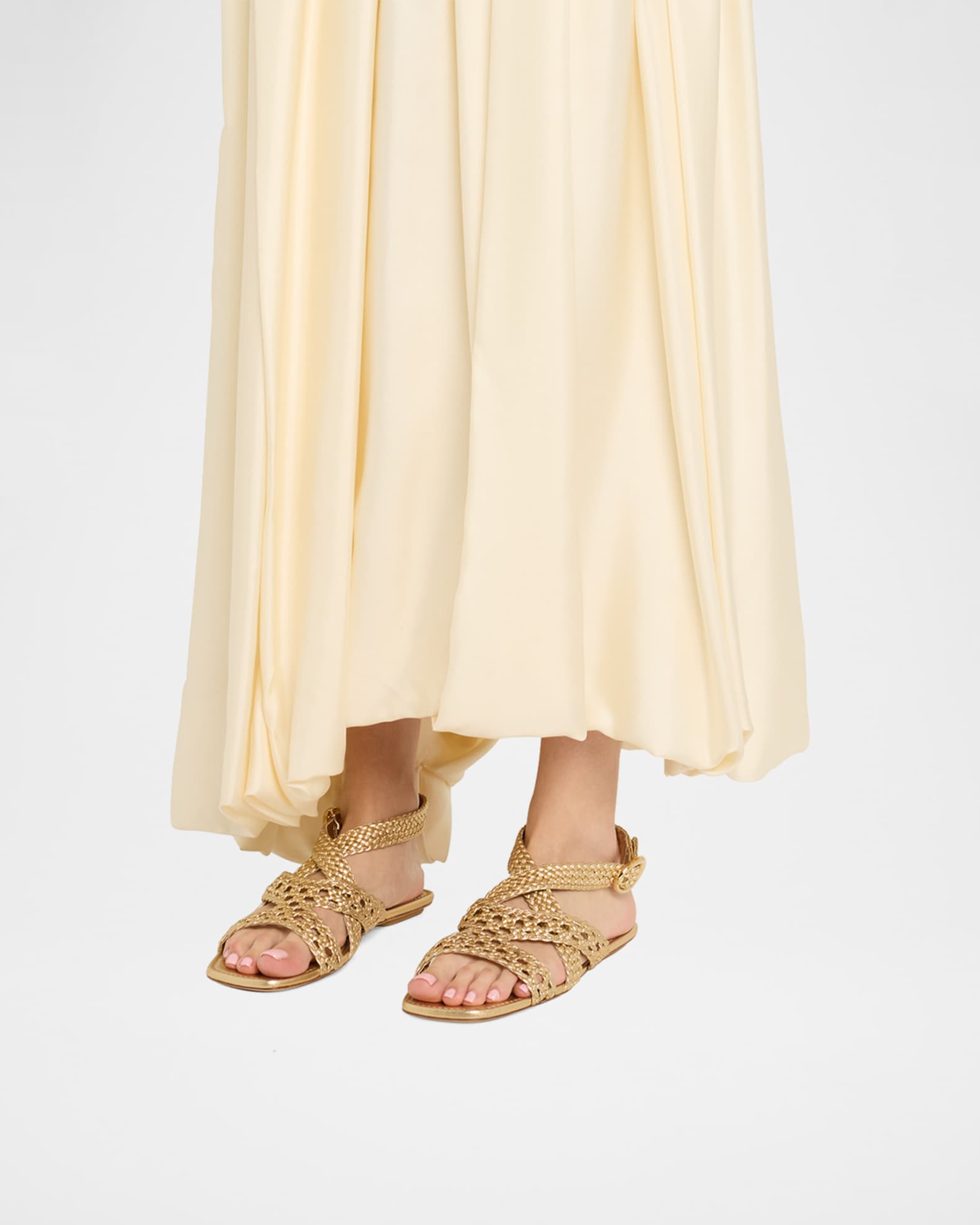 Thea Metallic Braided Slingback Sandals 1