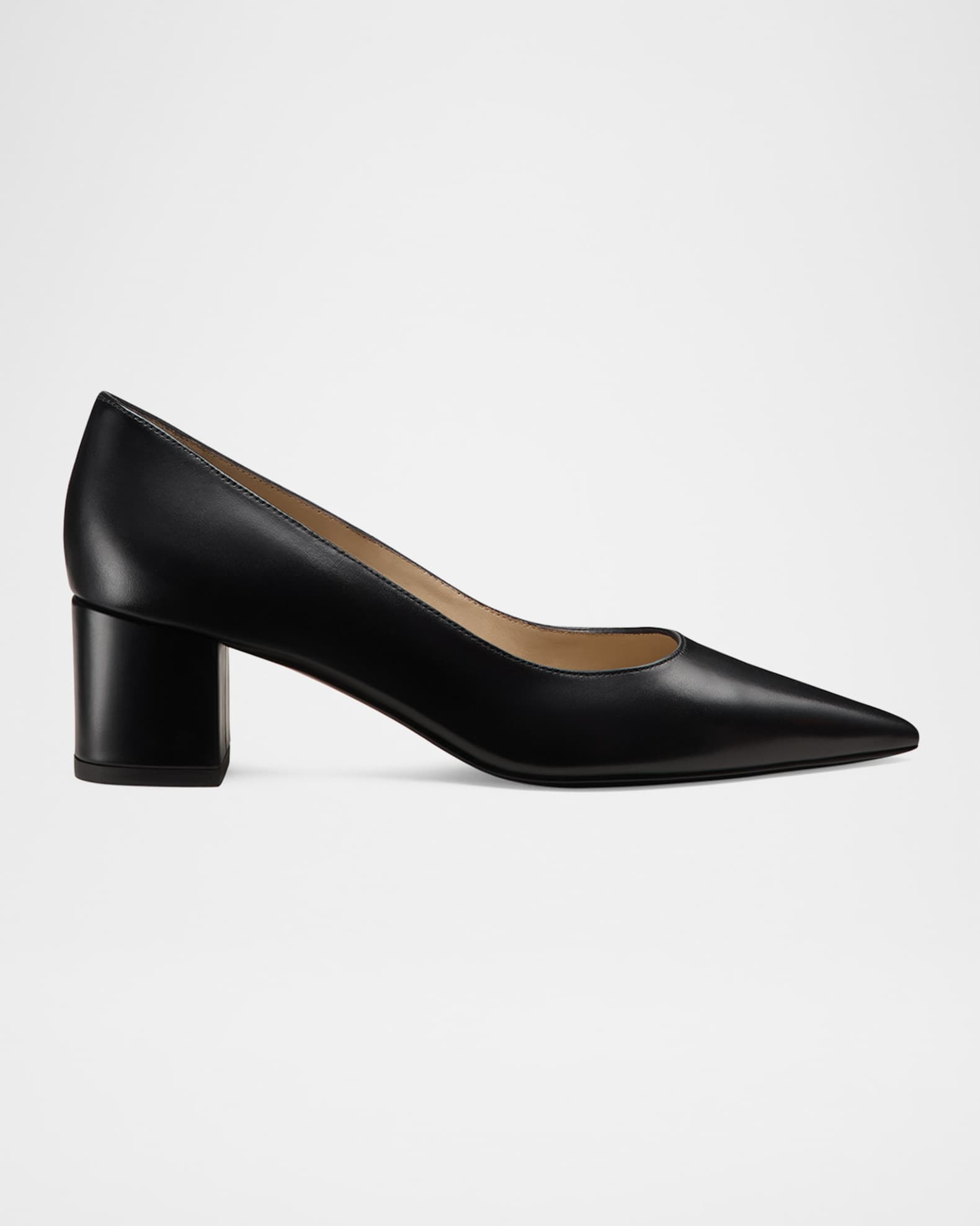 Stuart Leather Block-Heel Pumps 0