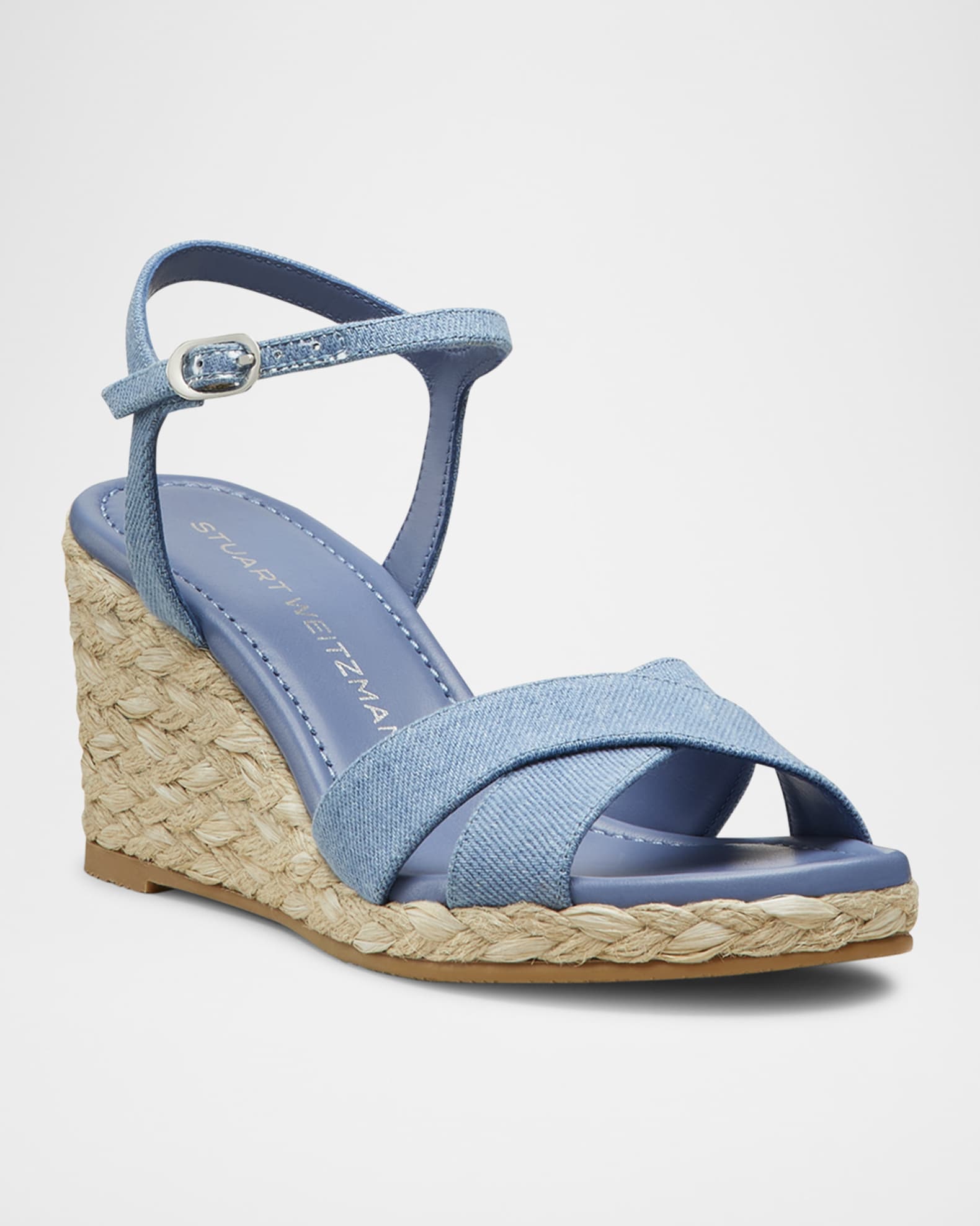 Dayna Denim Crisscross Wedge Espadrilles 1