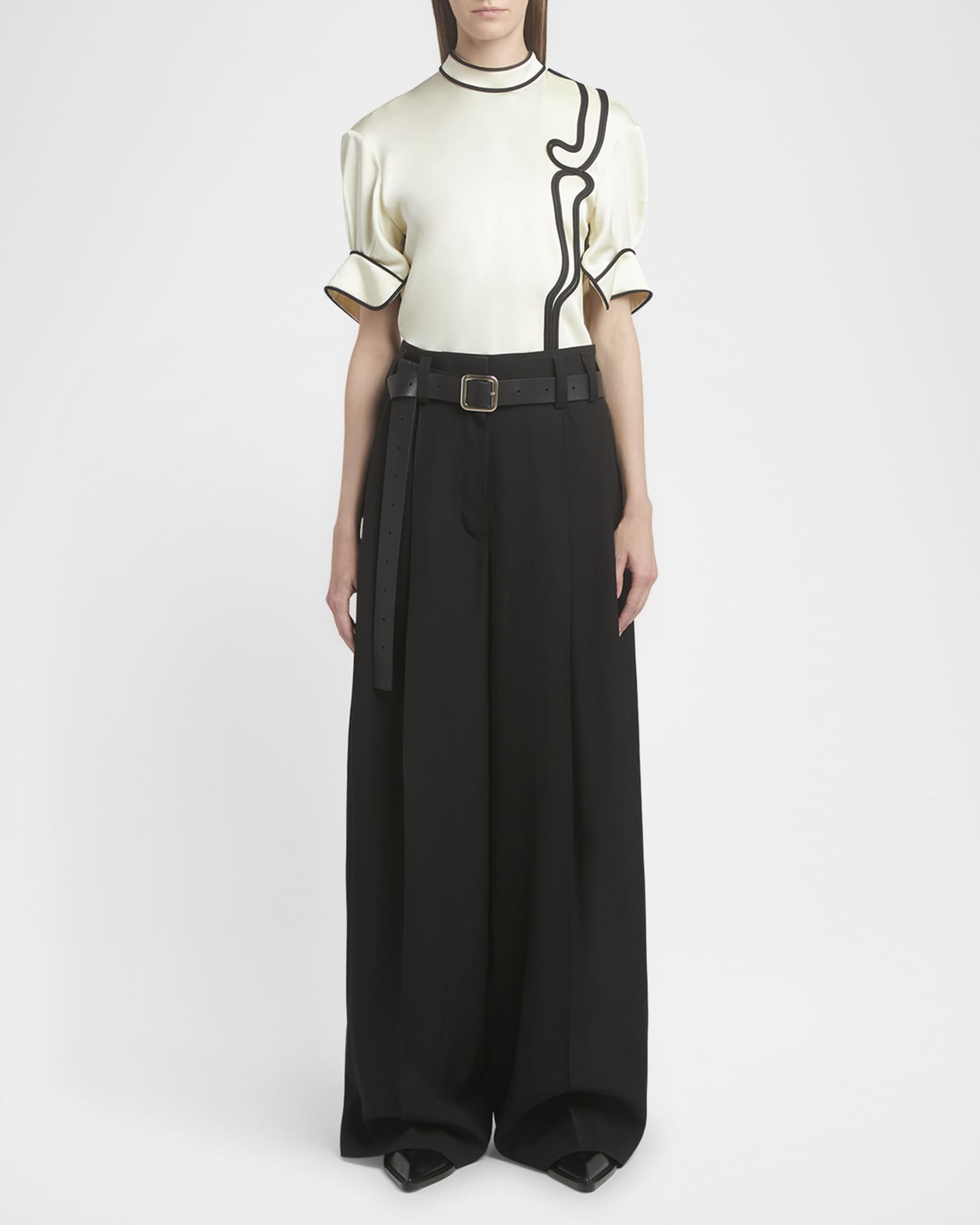 Swirl Embroidered Fitted Shirt 1