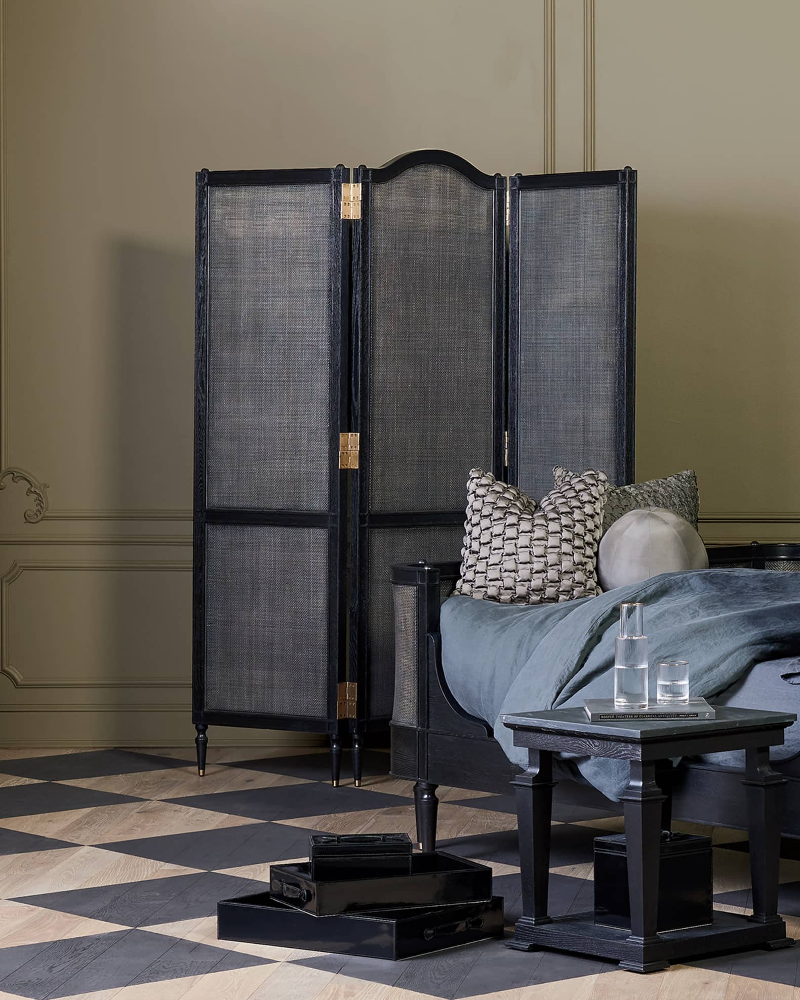 Global Views Josephine Privacy Screen, Black | Neiman Marcus