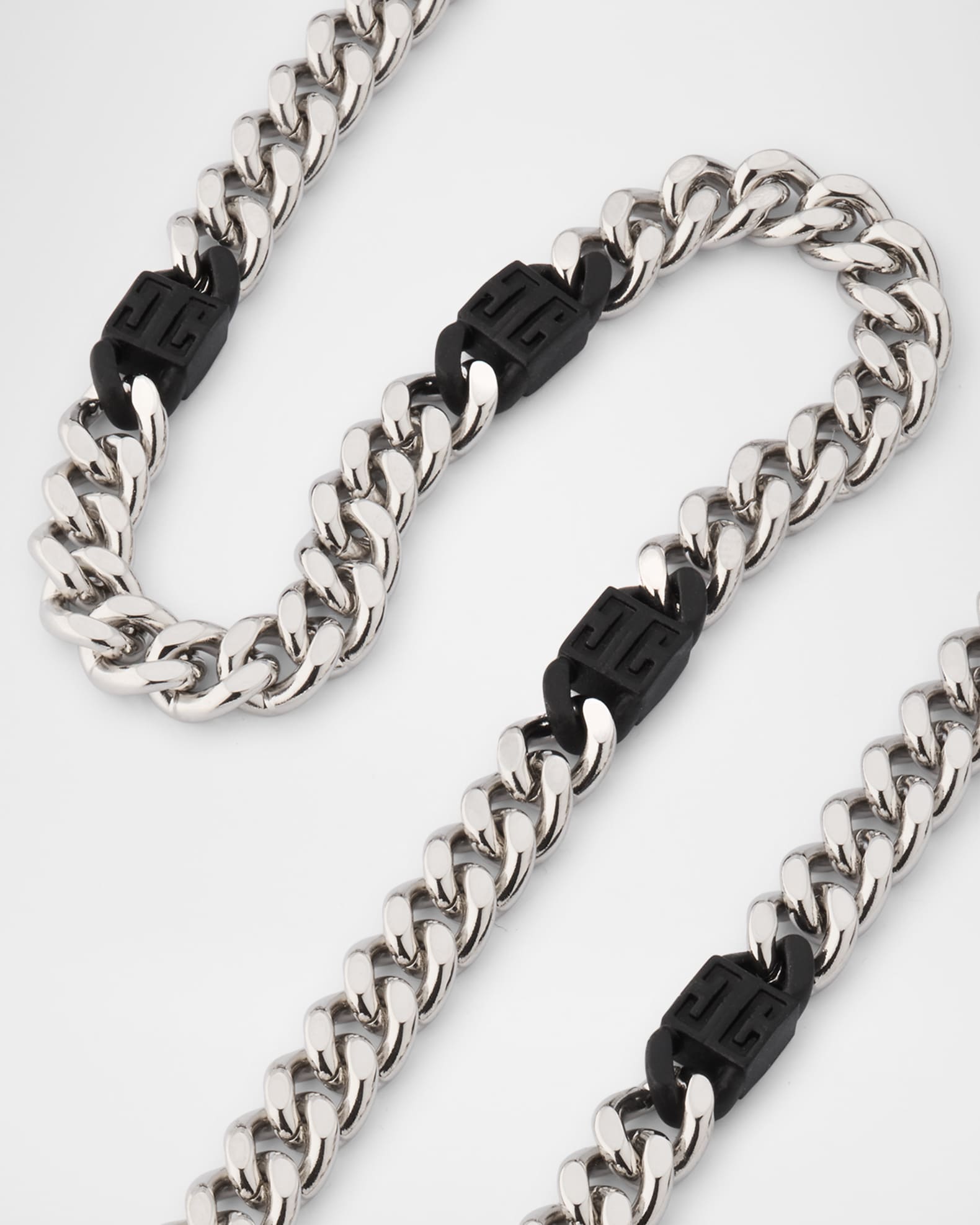 Givenchy Men's 4G Black and Silvery Small Chain Necklace | Neiman