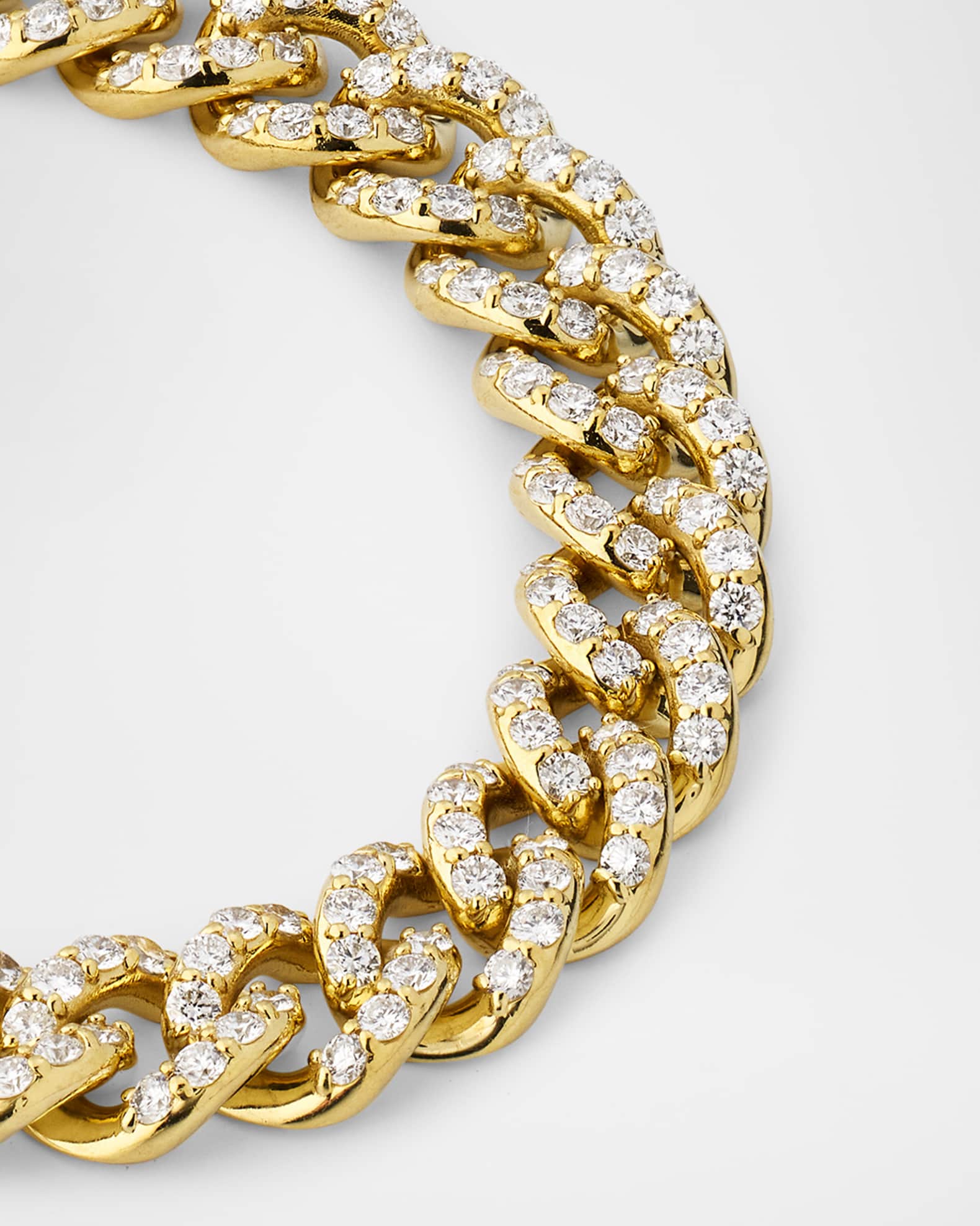 Neiman Marcus Diamonds 18K Yellow Gold Curb Link Diamond Bracelet